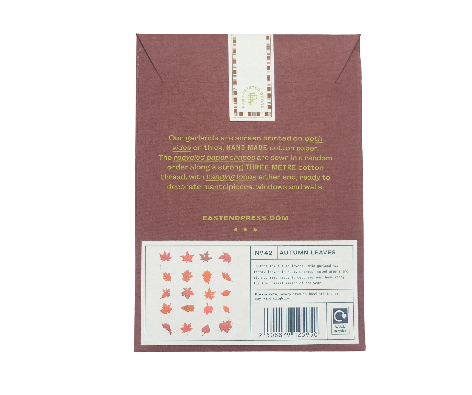 Autumn Leaves Sewn Garland