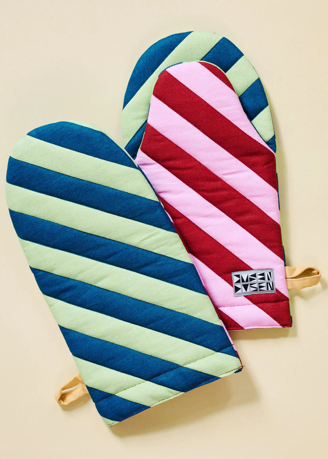 Striped Oven Mitt // Brioche