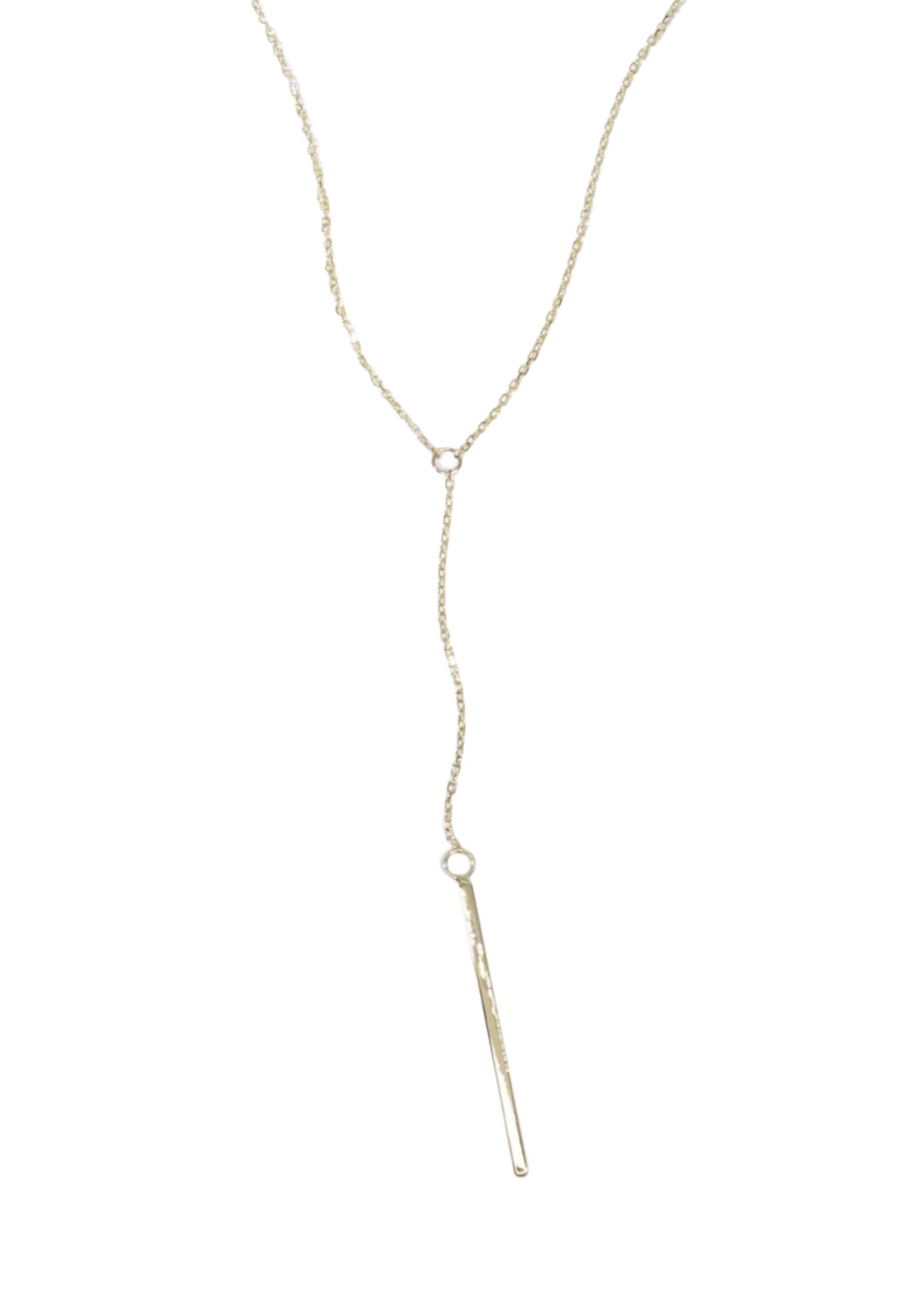 Linear Y Necklace // 14k Gold