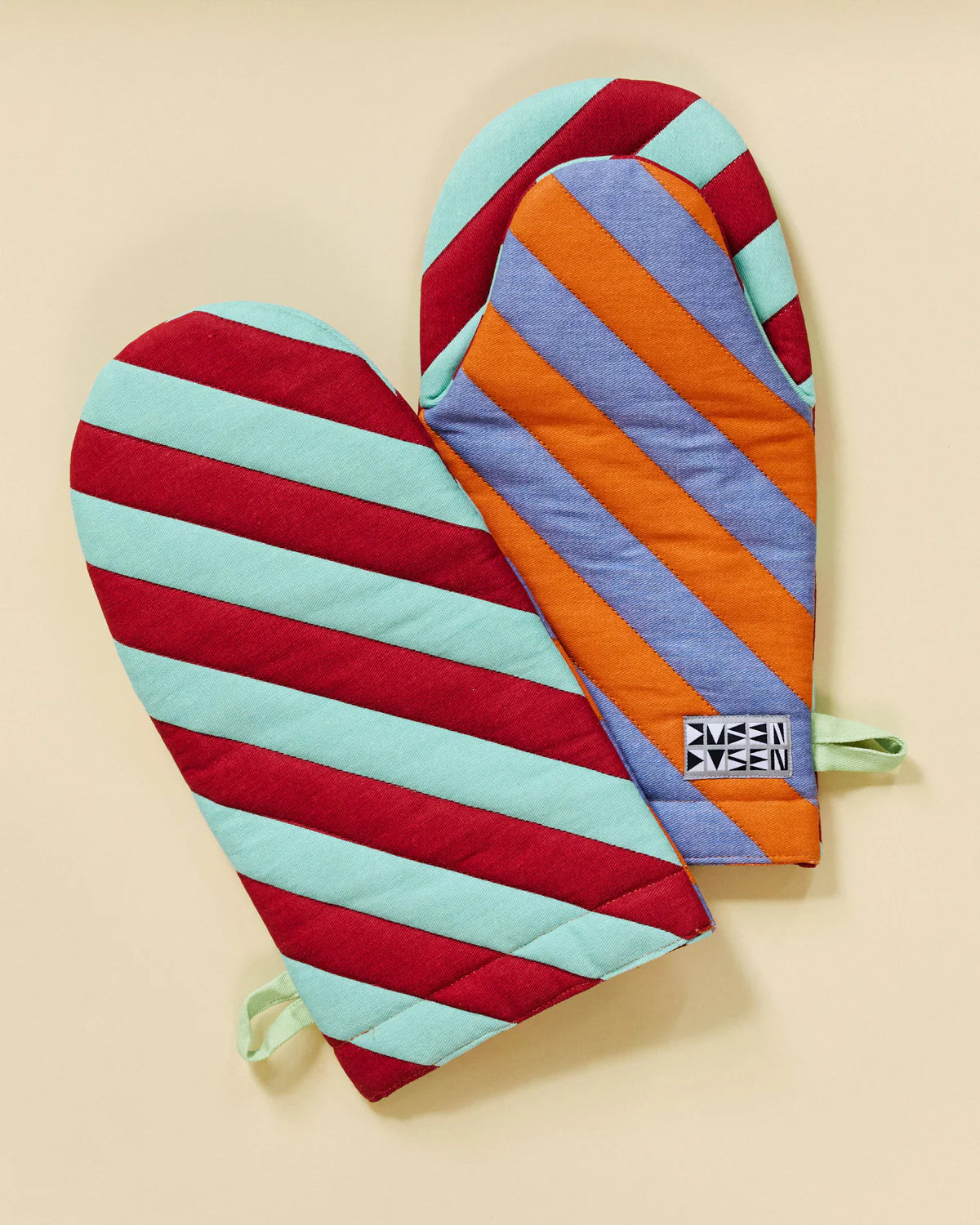 Striped Oven Mitt // Pumpernickel