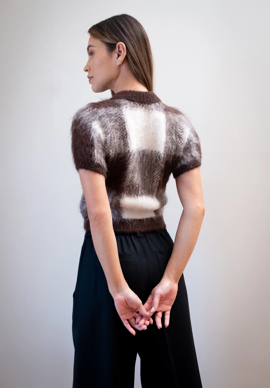 Short Sleeve Cardi // Plaid