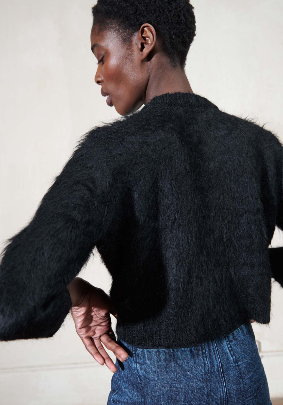Brushed Cardi // Noir