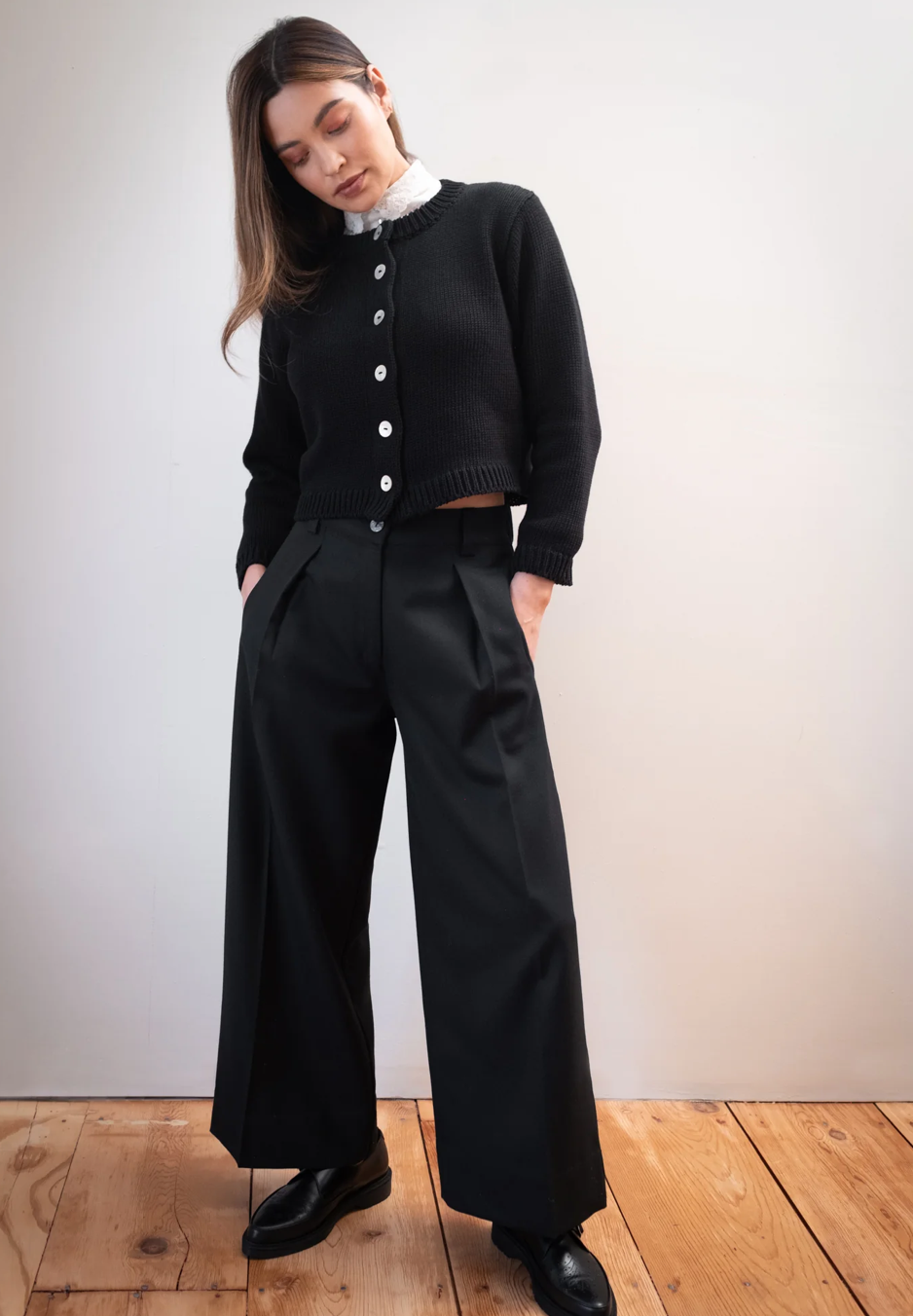 Chunky Cotton Cardi / Noir