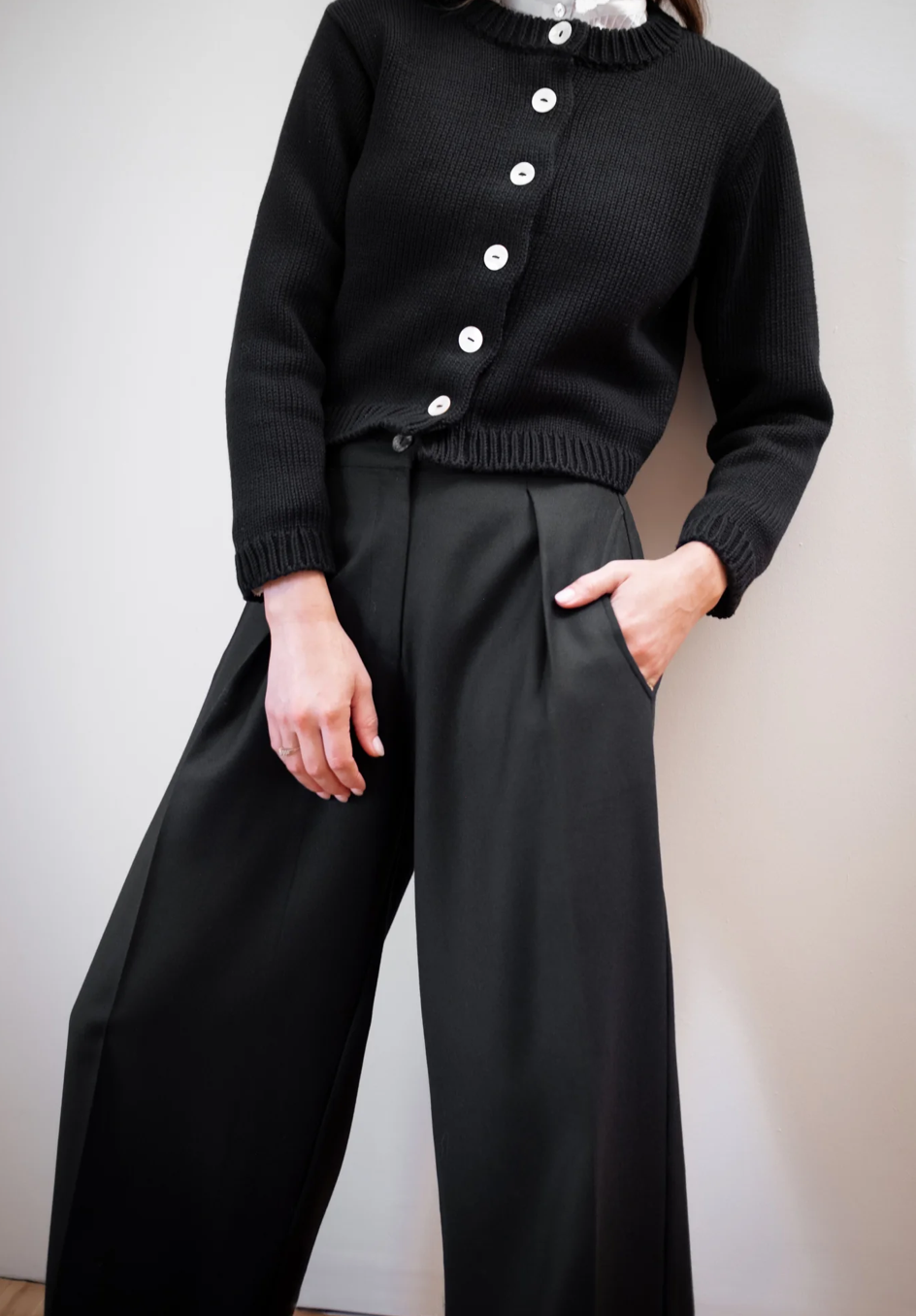 Chunky Cotton Cardi / Noir