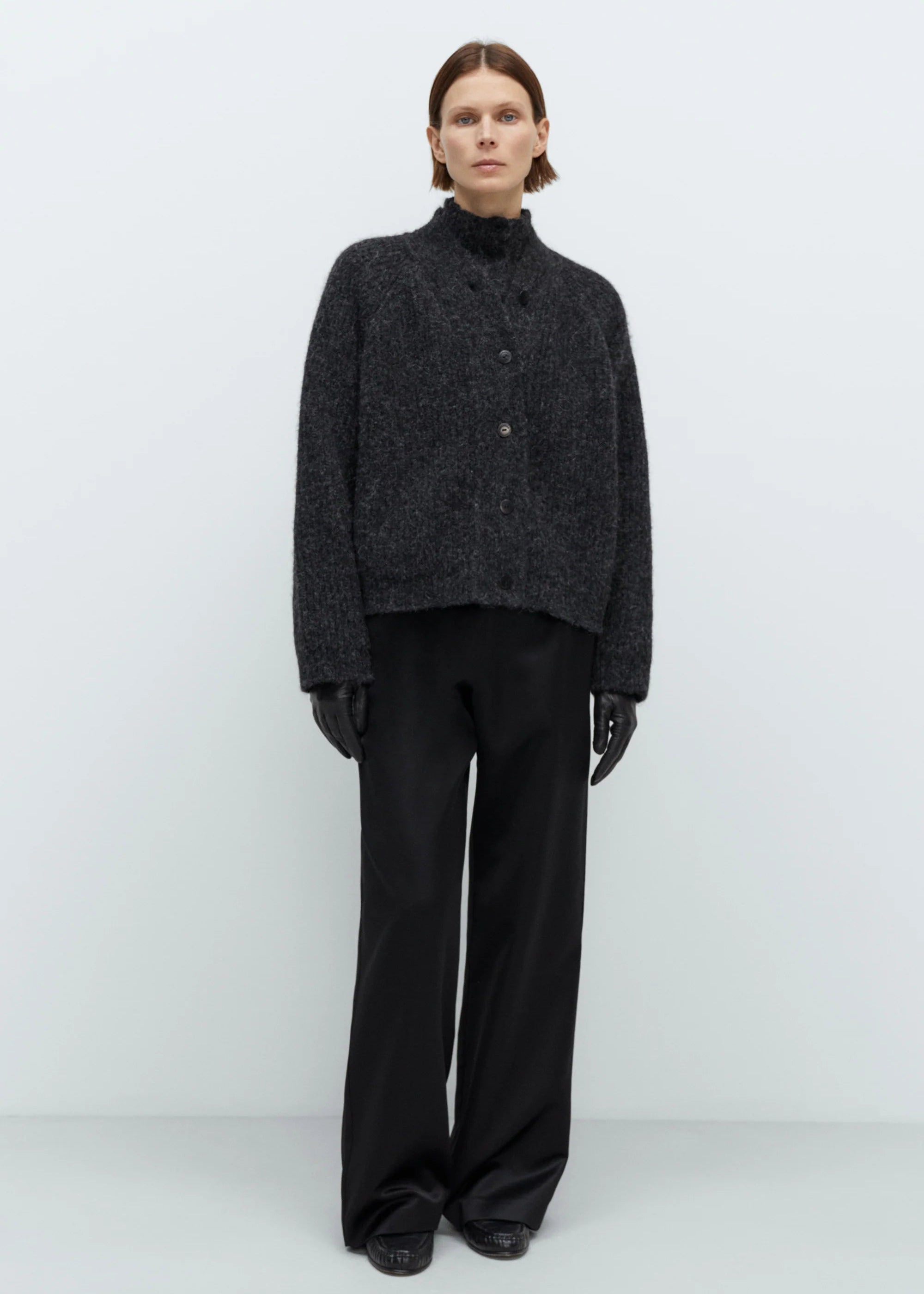 Baby Alpaca Cardigan // Anthracite