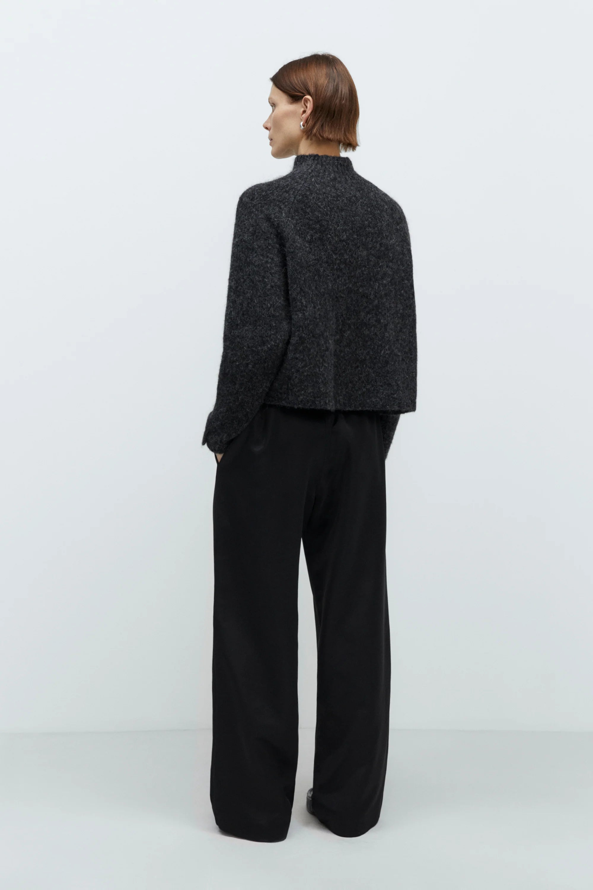Baby Alpaca Polo Sweater // Anthracite