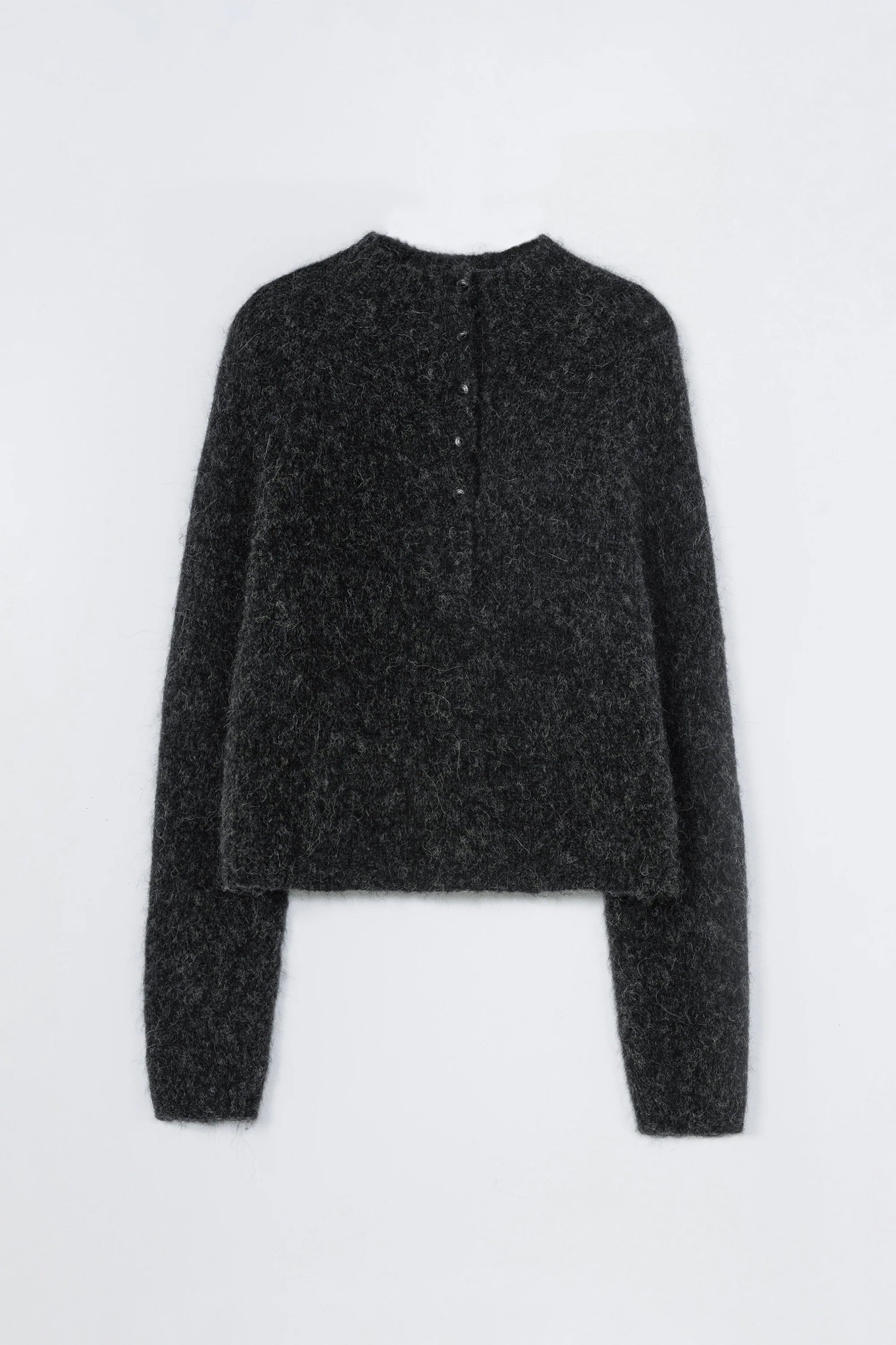 Baby Alpaca Polo Sweater // Anthracite