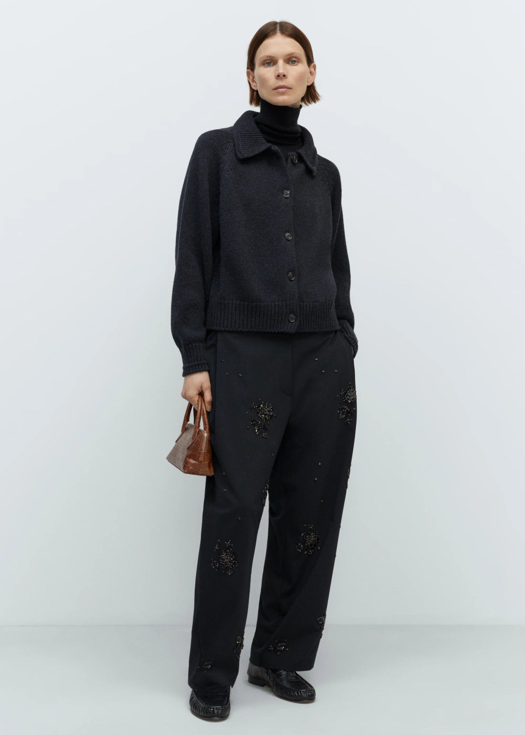 Merino Wool Collar Cardigan