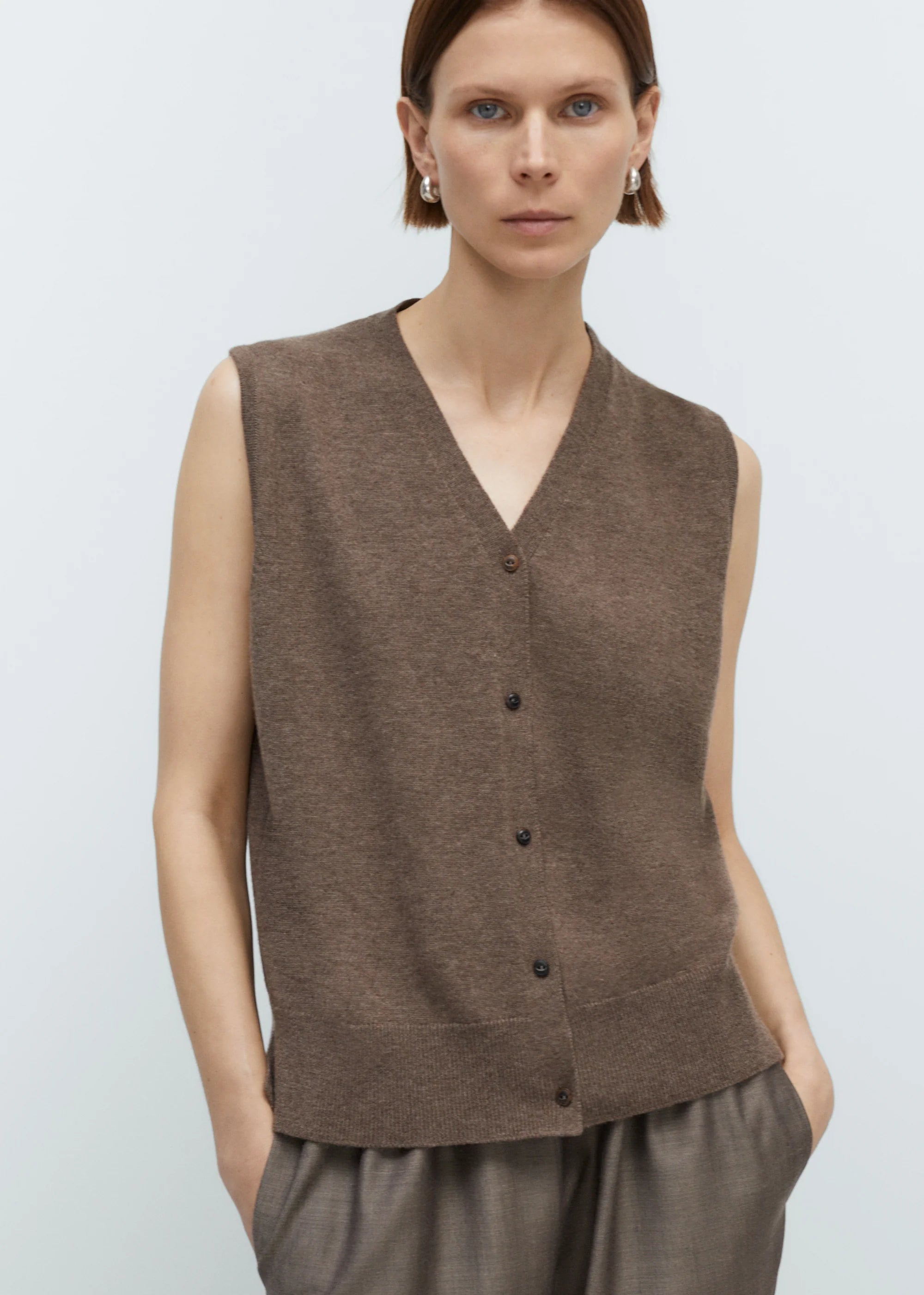 Merino Wool Lace Waistcoat // Taupe