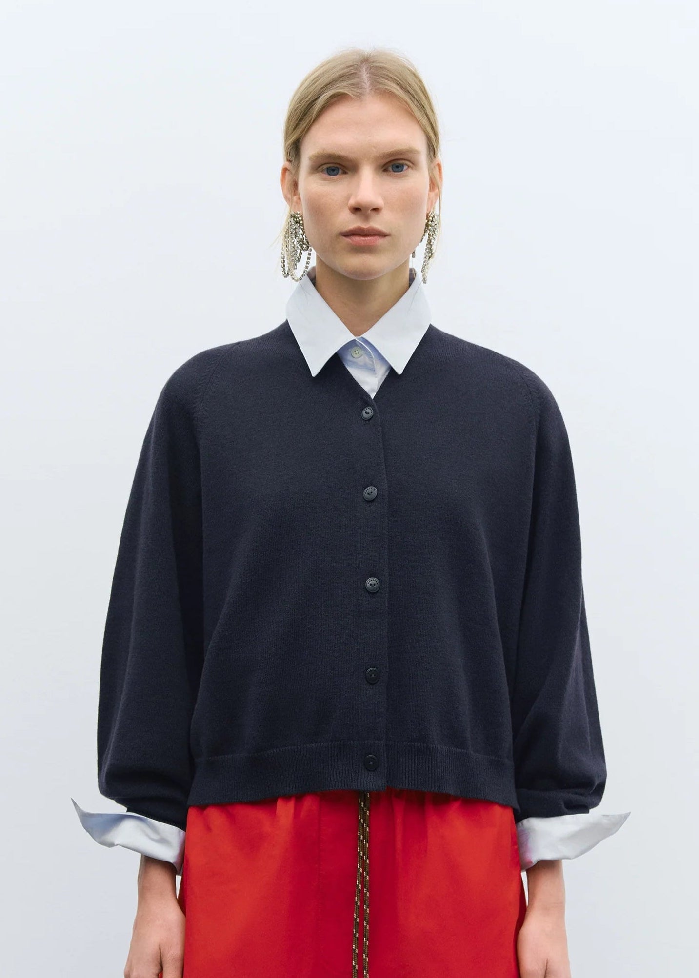 Merino Wool Cardigan // Navy