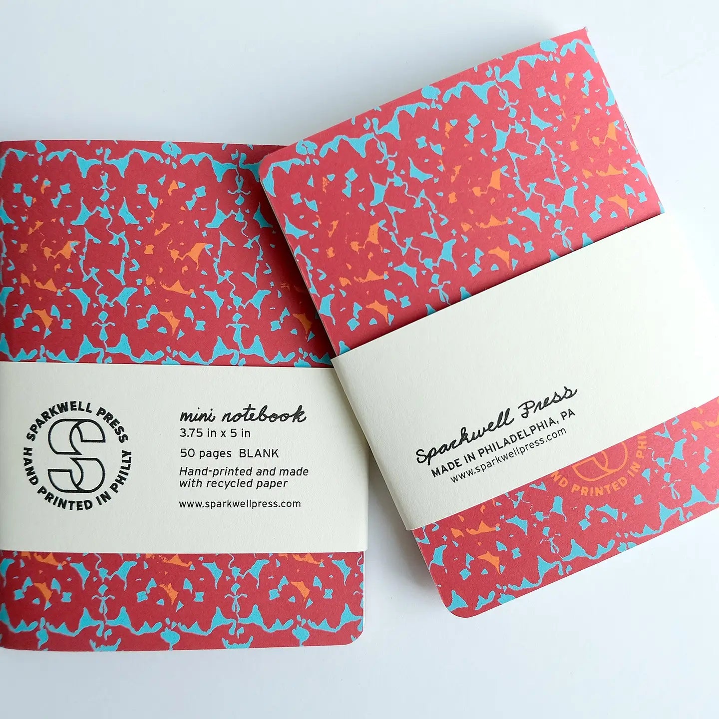 Red Diamond Pattern Mini Notebook
