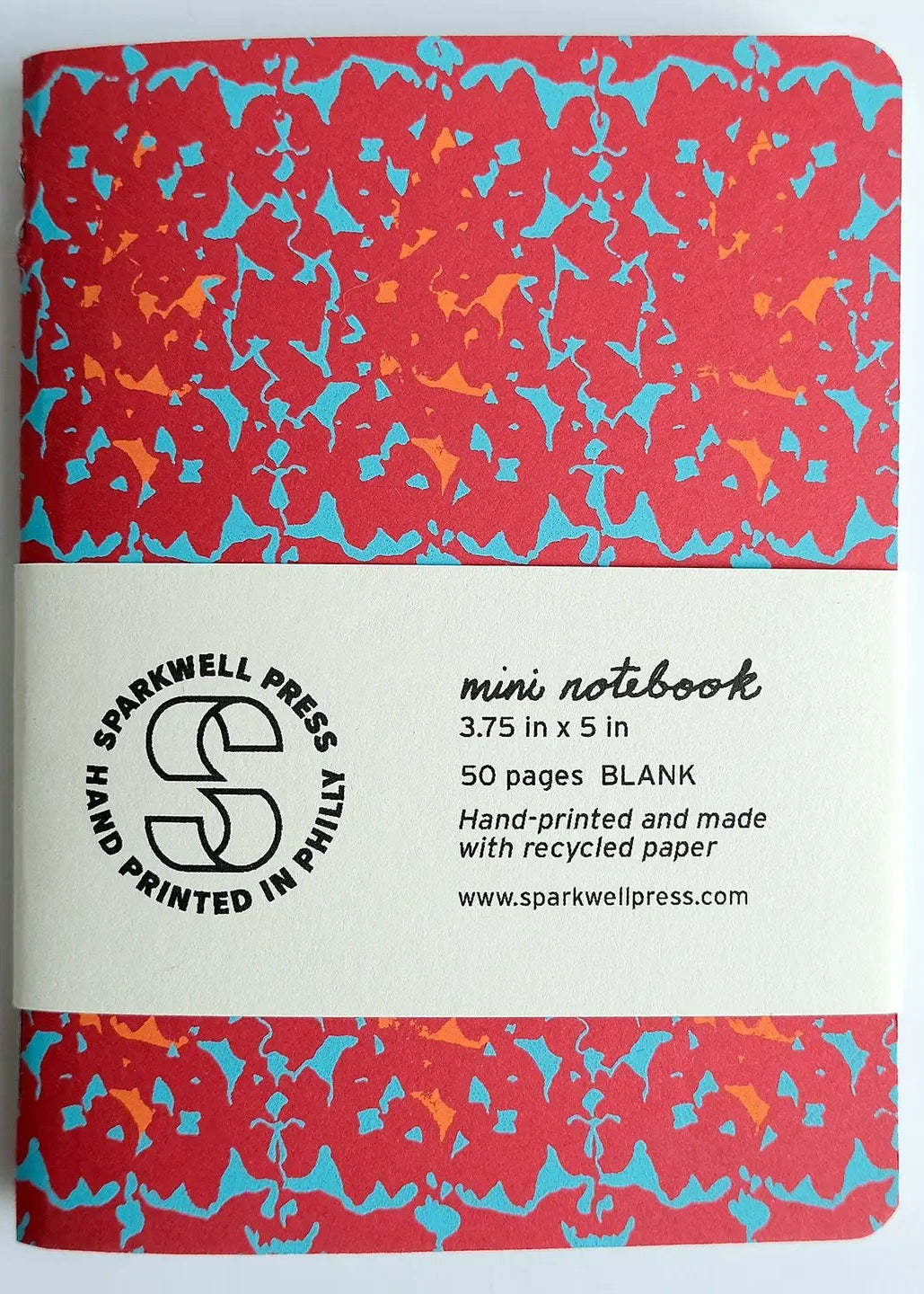 Red Diamond Pattern Mini Notebook