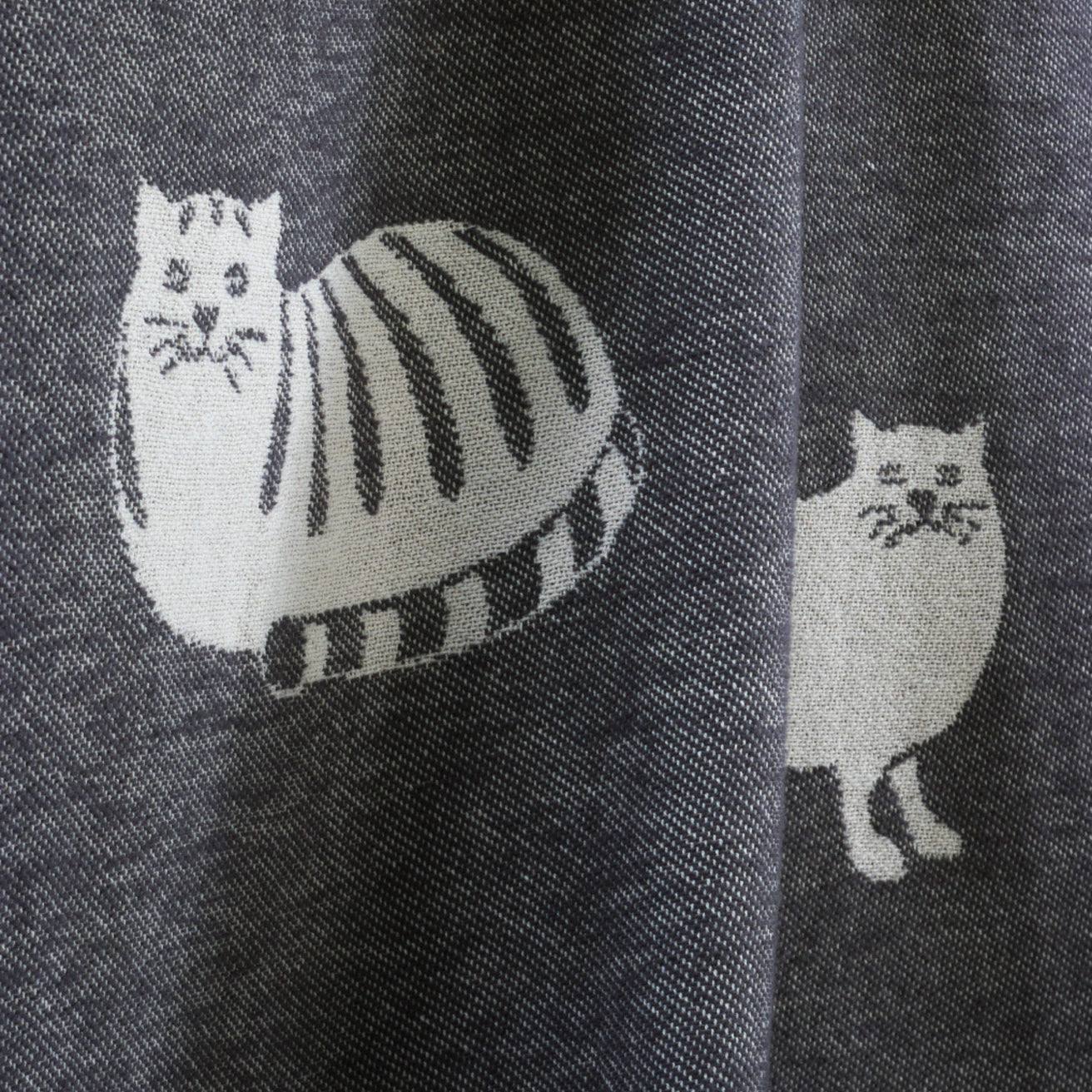 Cozy Kitties // 100% Cotton Throw // Black