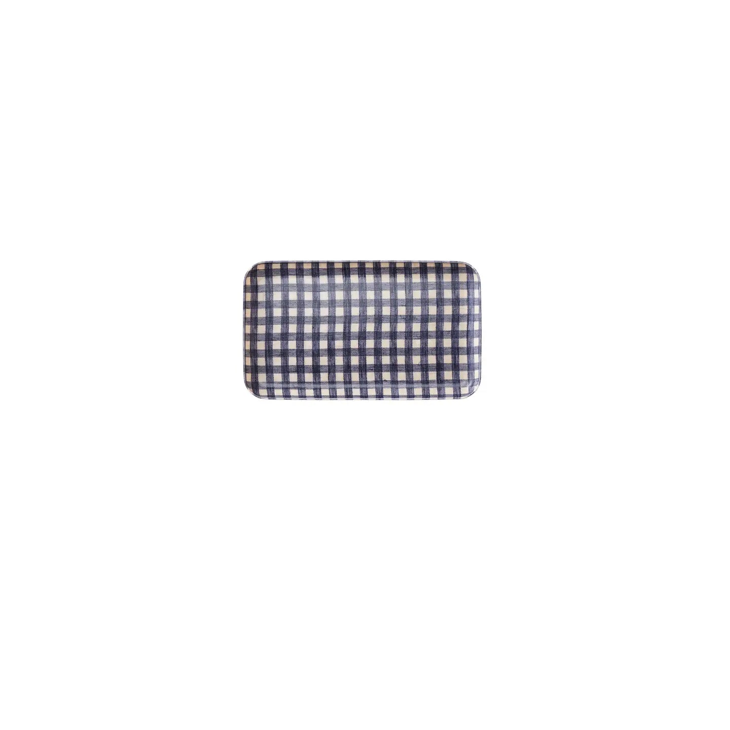 checkered tray on white background
