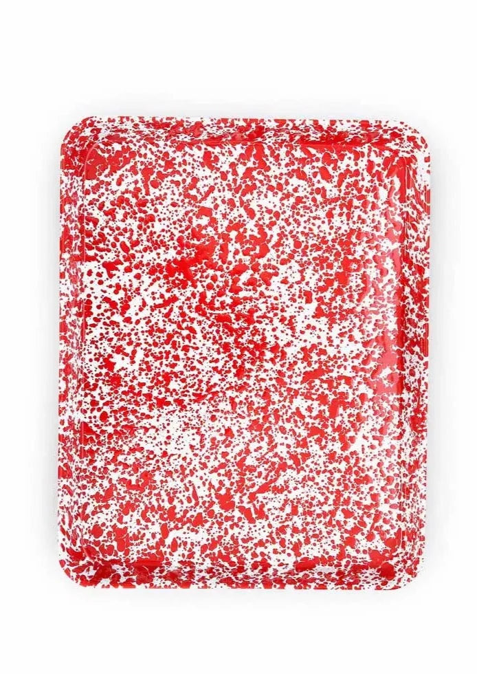 Splatterware Tray // Large // Red Splatter