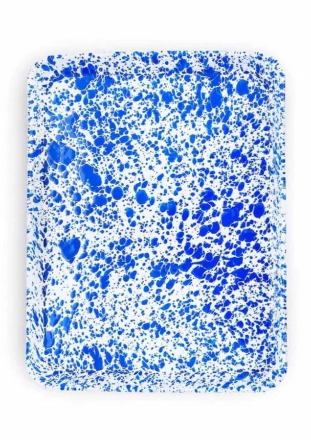 Splatterware Tray // Large // Blue Splatter