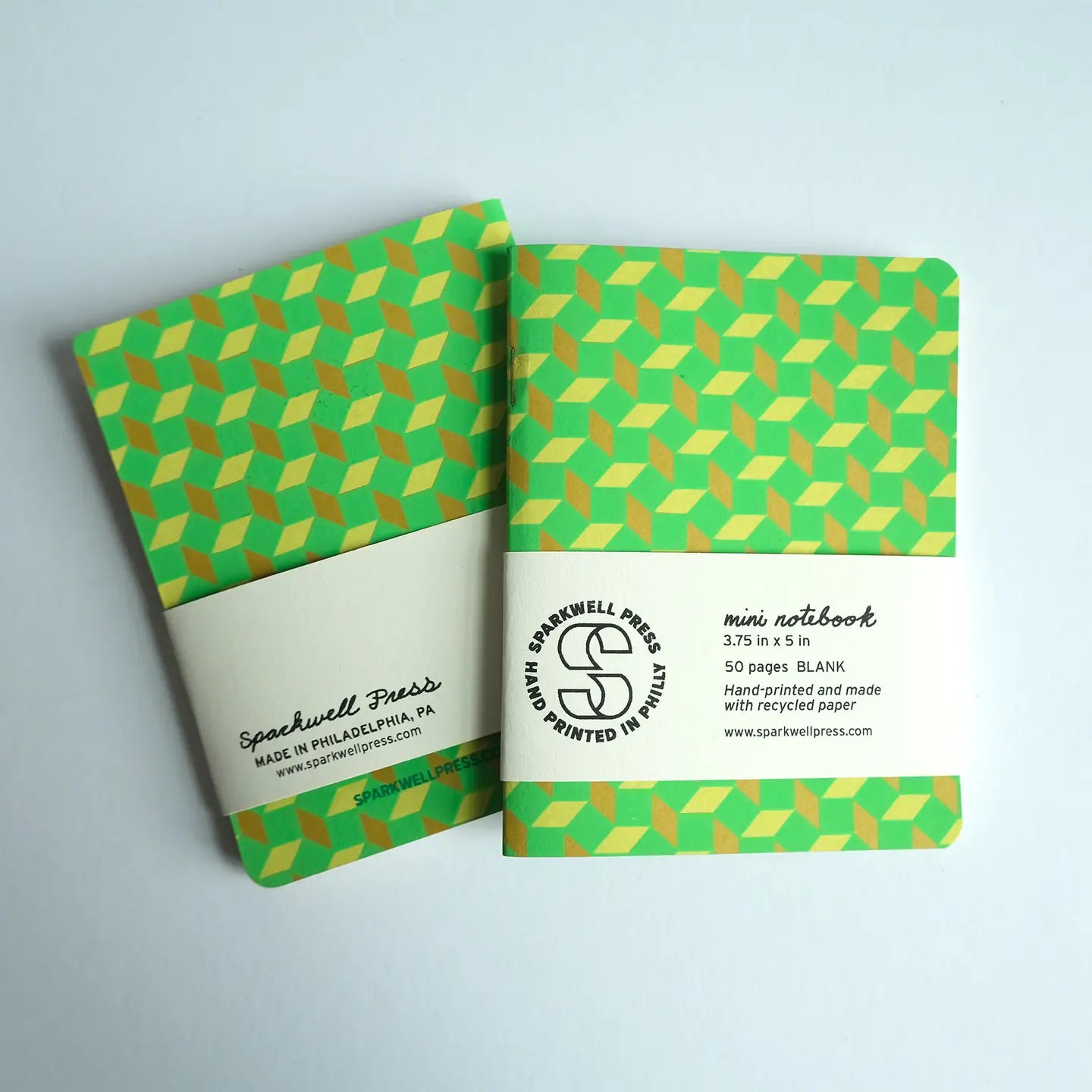 Mini Notebook Box Pattern // Green