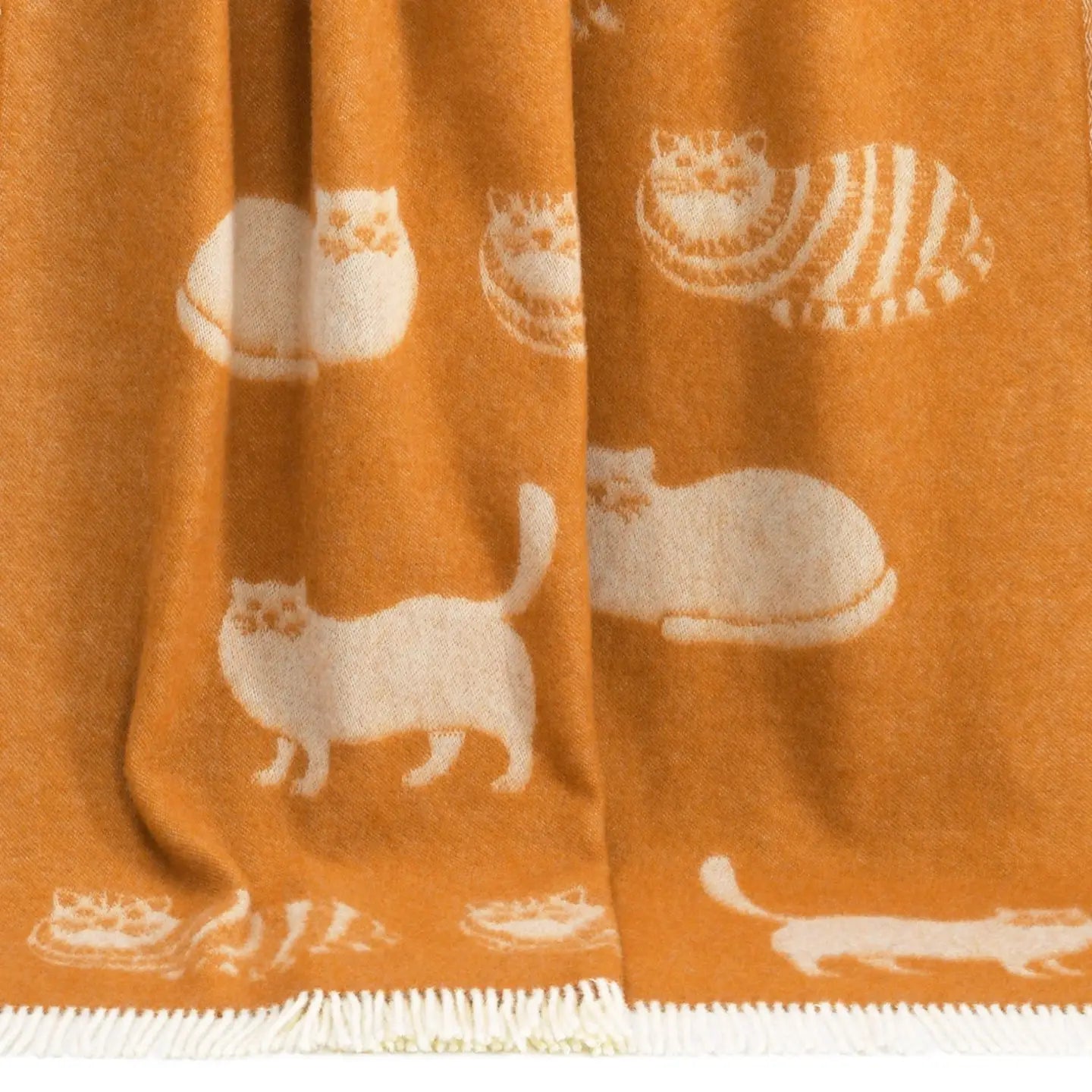Cozy Kitties // 100% Wool Blanket // Ginger