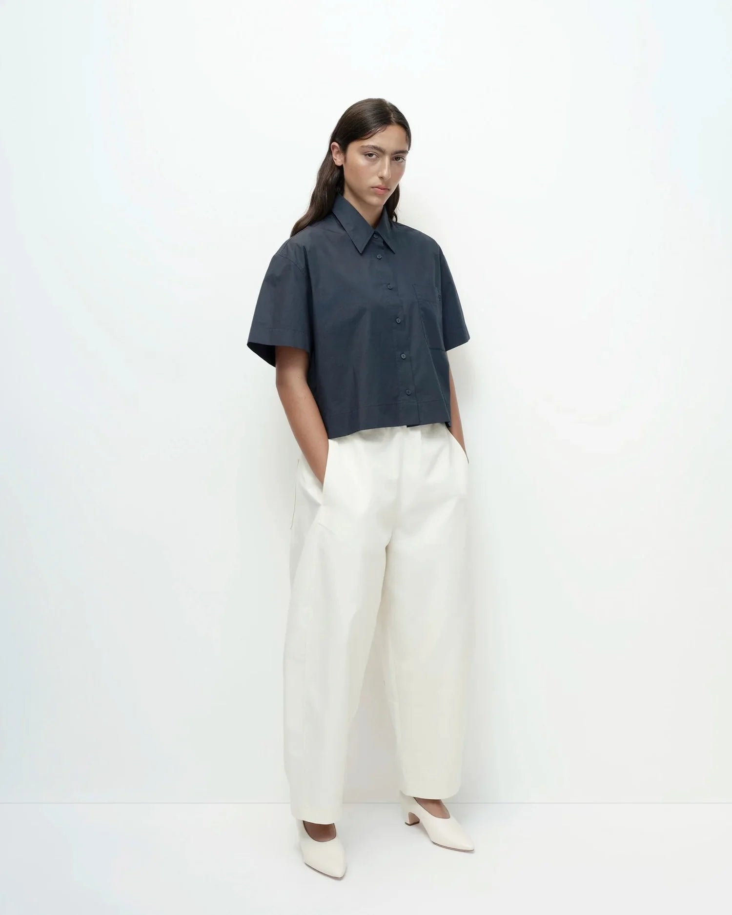 Mijeong Park Cropped Balloon Pants — Cream