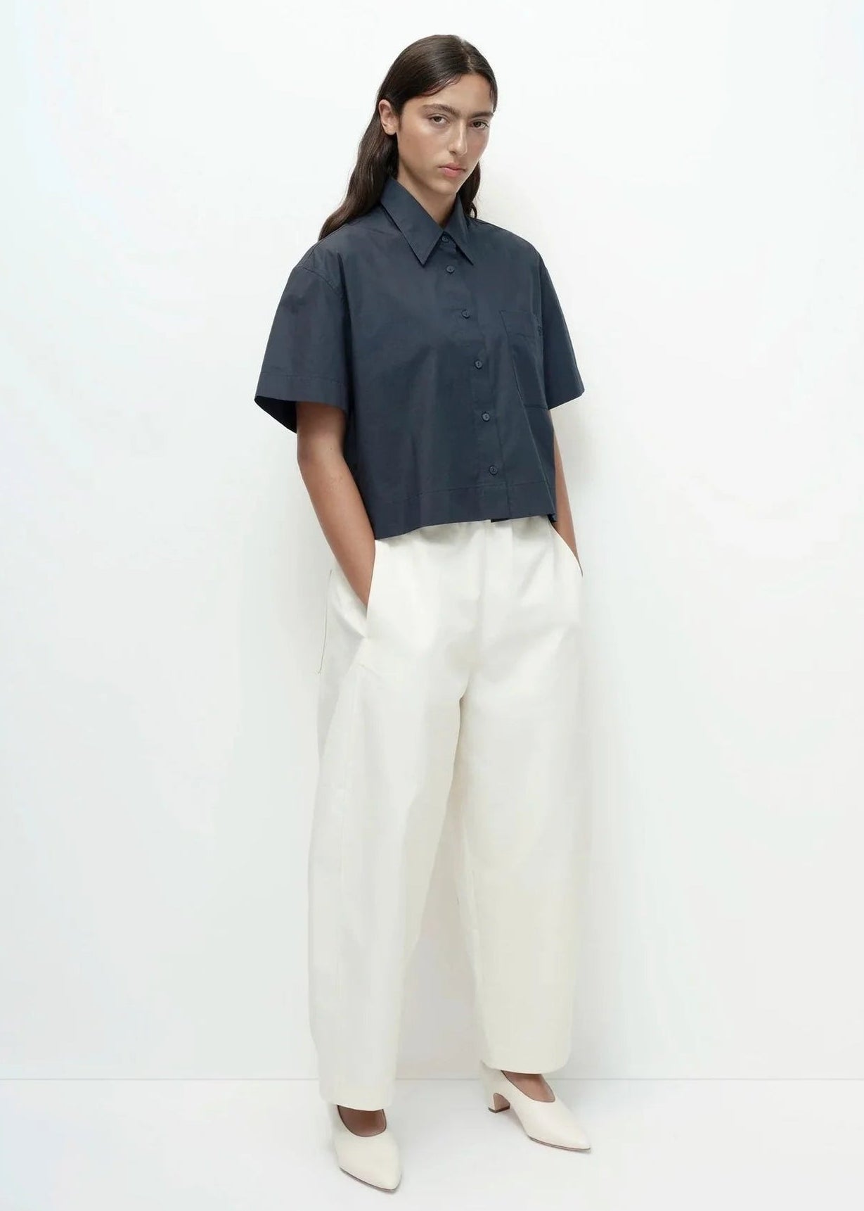 Short Sleeve Cotton Shirt // Navy