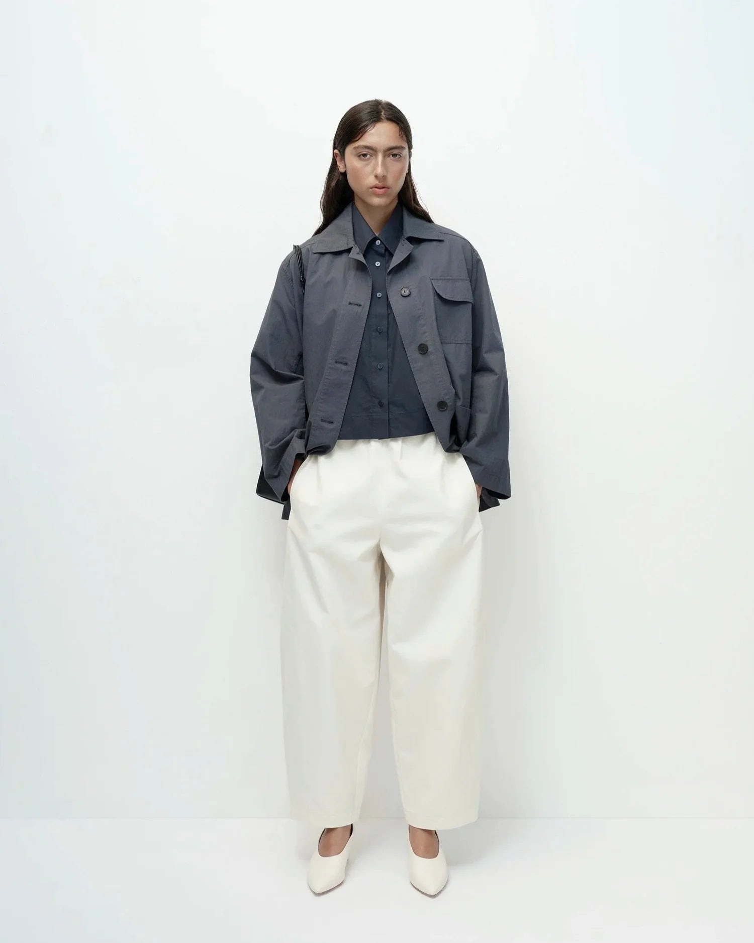 Mijeong Park Cropped Balloon Pants — Cream