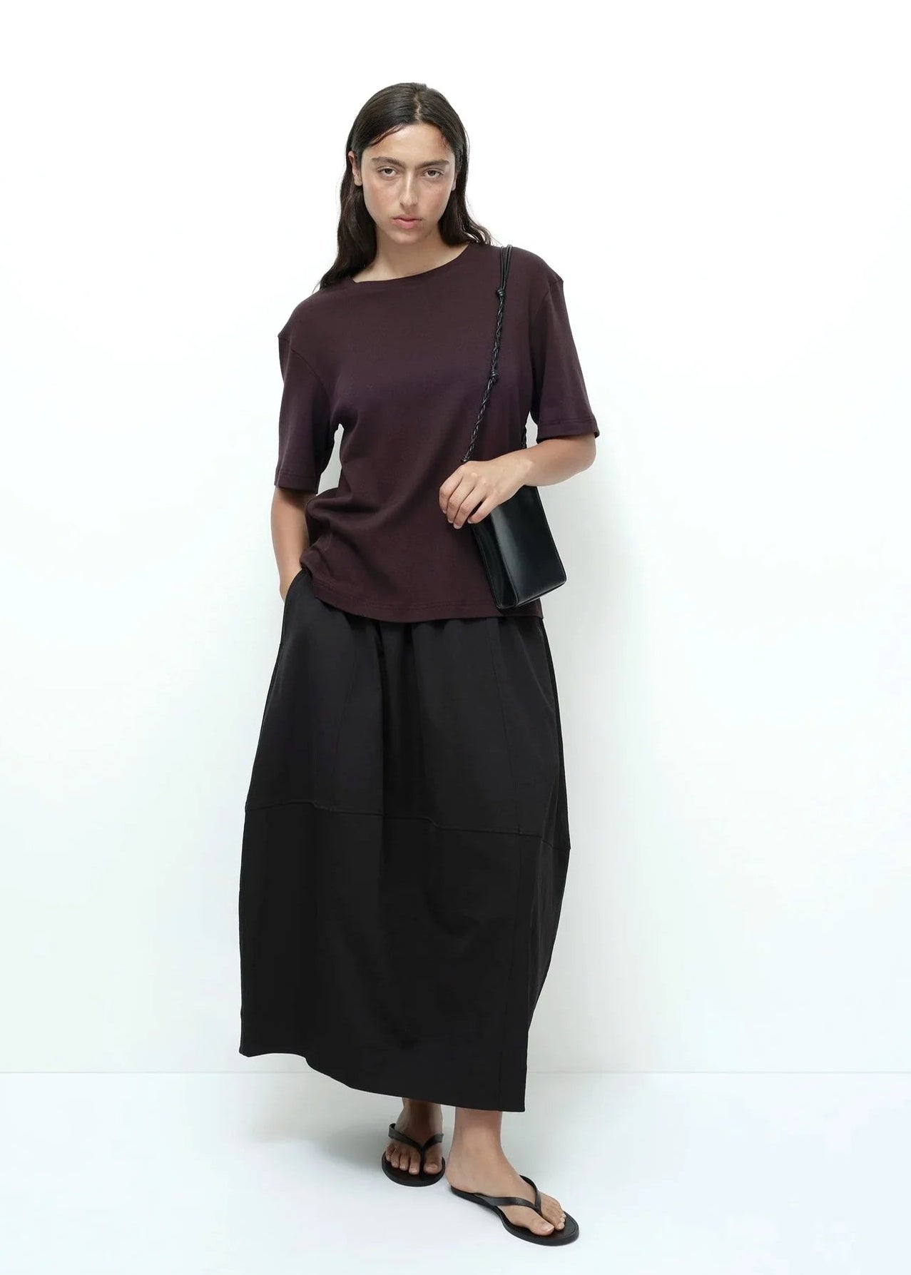 Mijeong Park Balloon Midi Skirt — Black