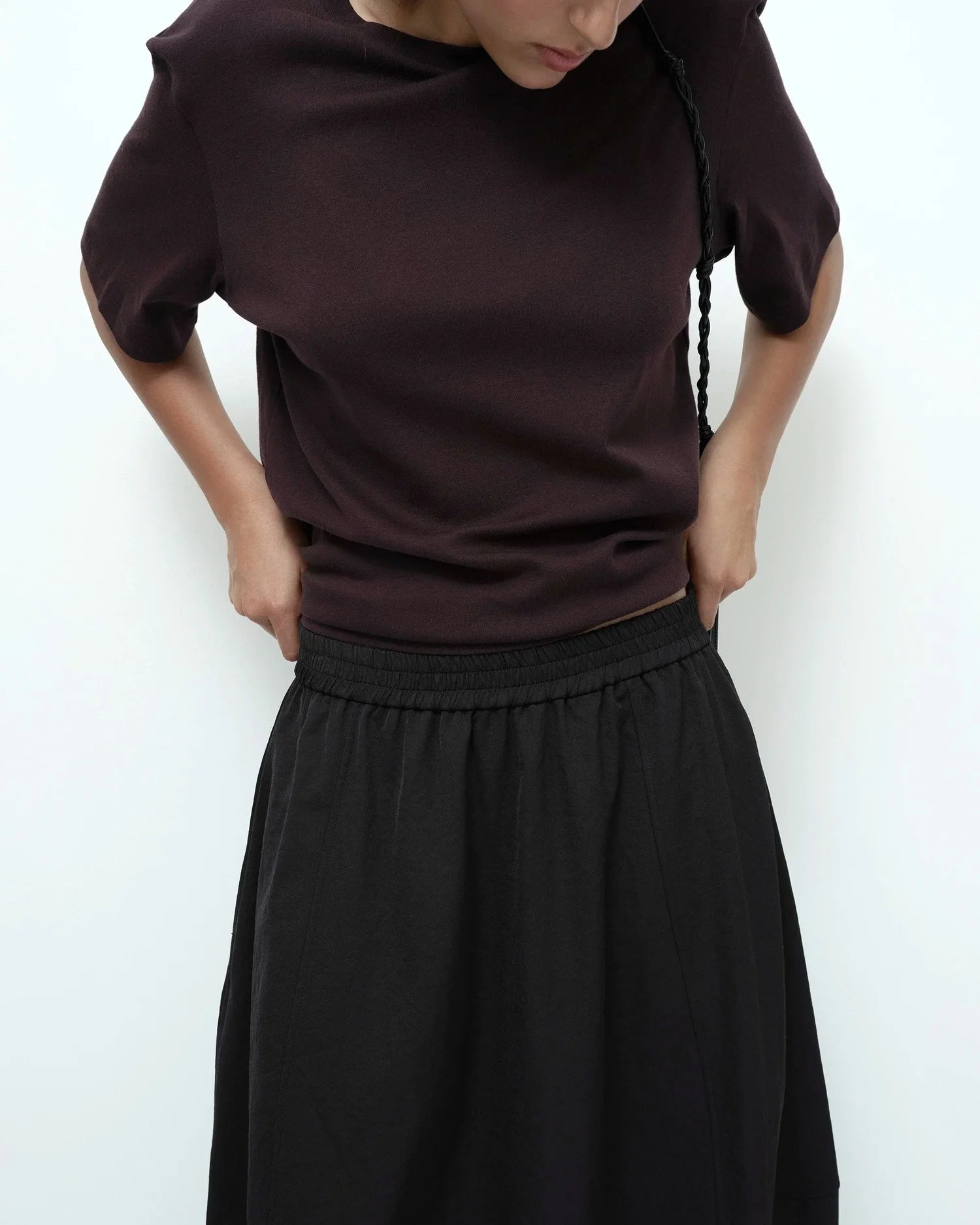 Mijeong Park Balloon Midi Skirt — Black