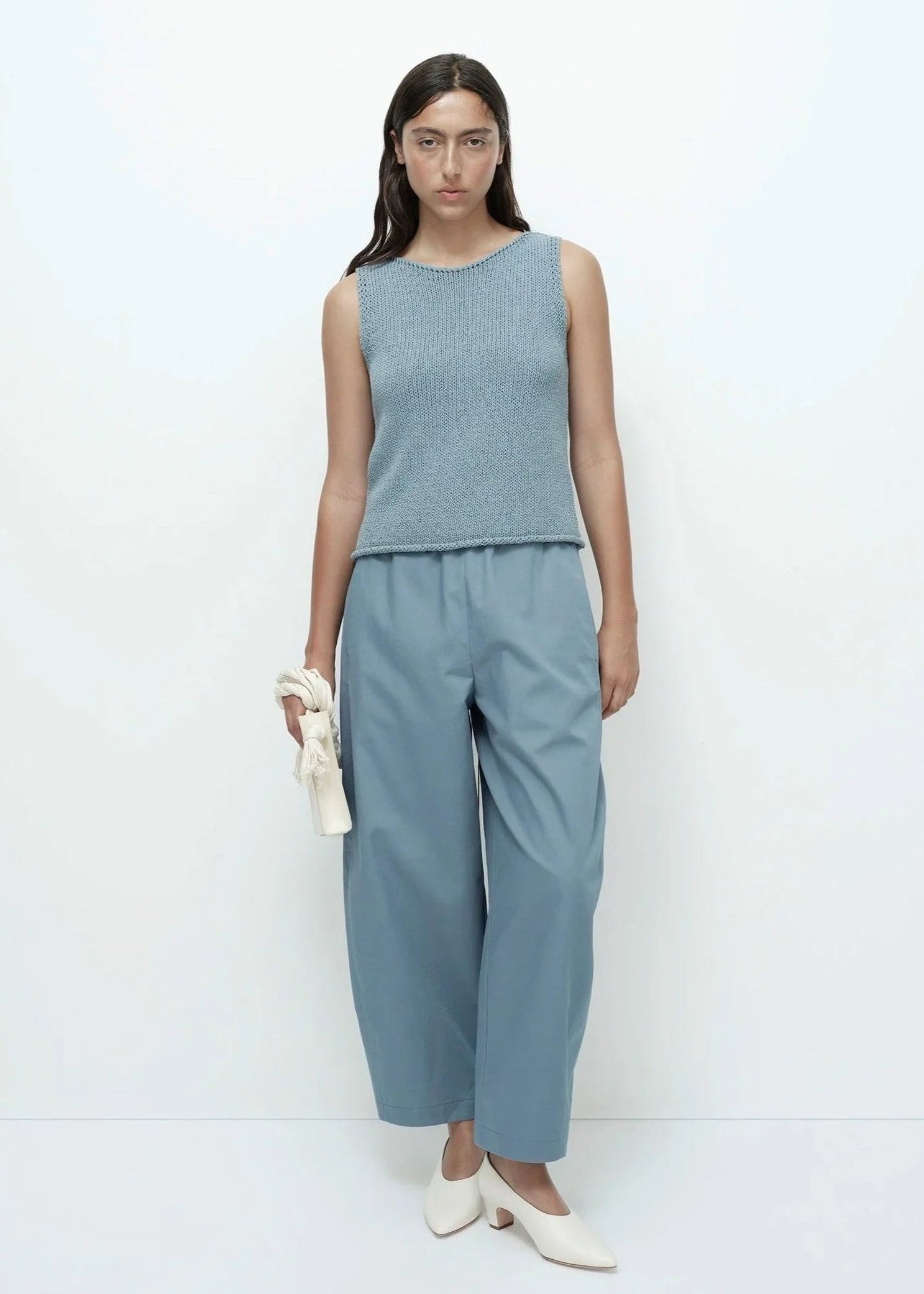 Mijeong Park Boat Neck Knit Tank — Blue