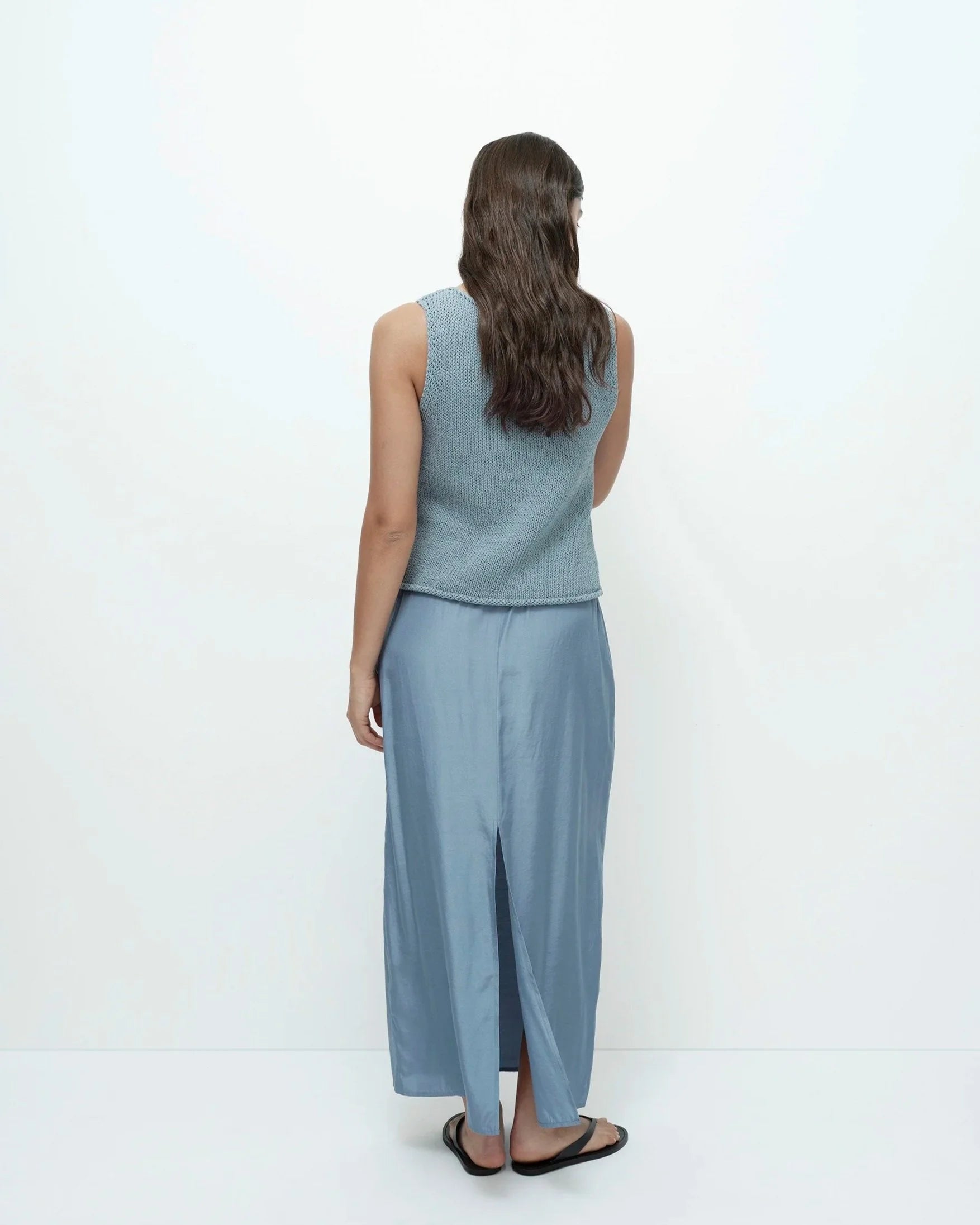 Mijeong Park Boat Neck Knit Tank — Blue