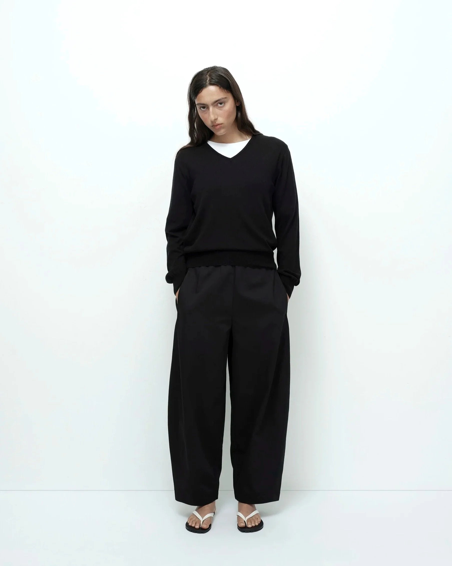 Mijeong Park Cropped Balloon Pants — Black
