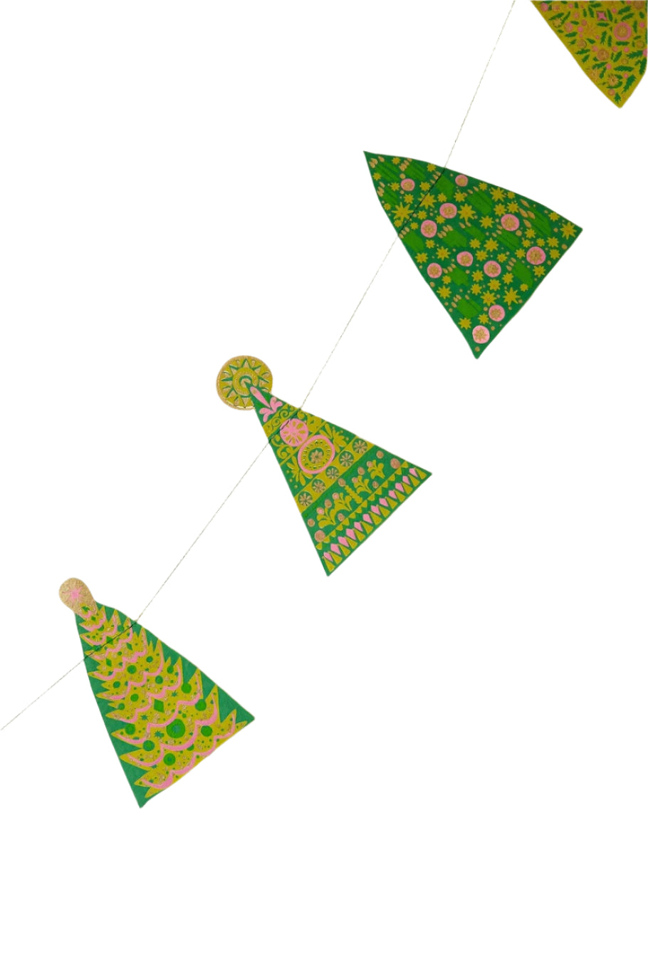 Mid Century Tree Sewn Garland