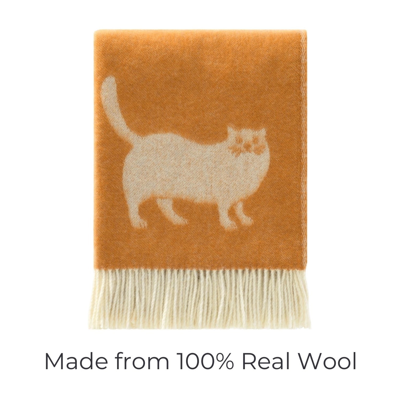 Cozy Kitties // 100% Wool Blanket // Ginger