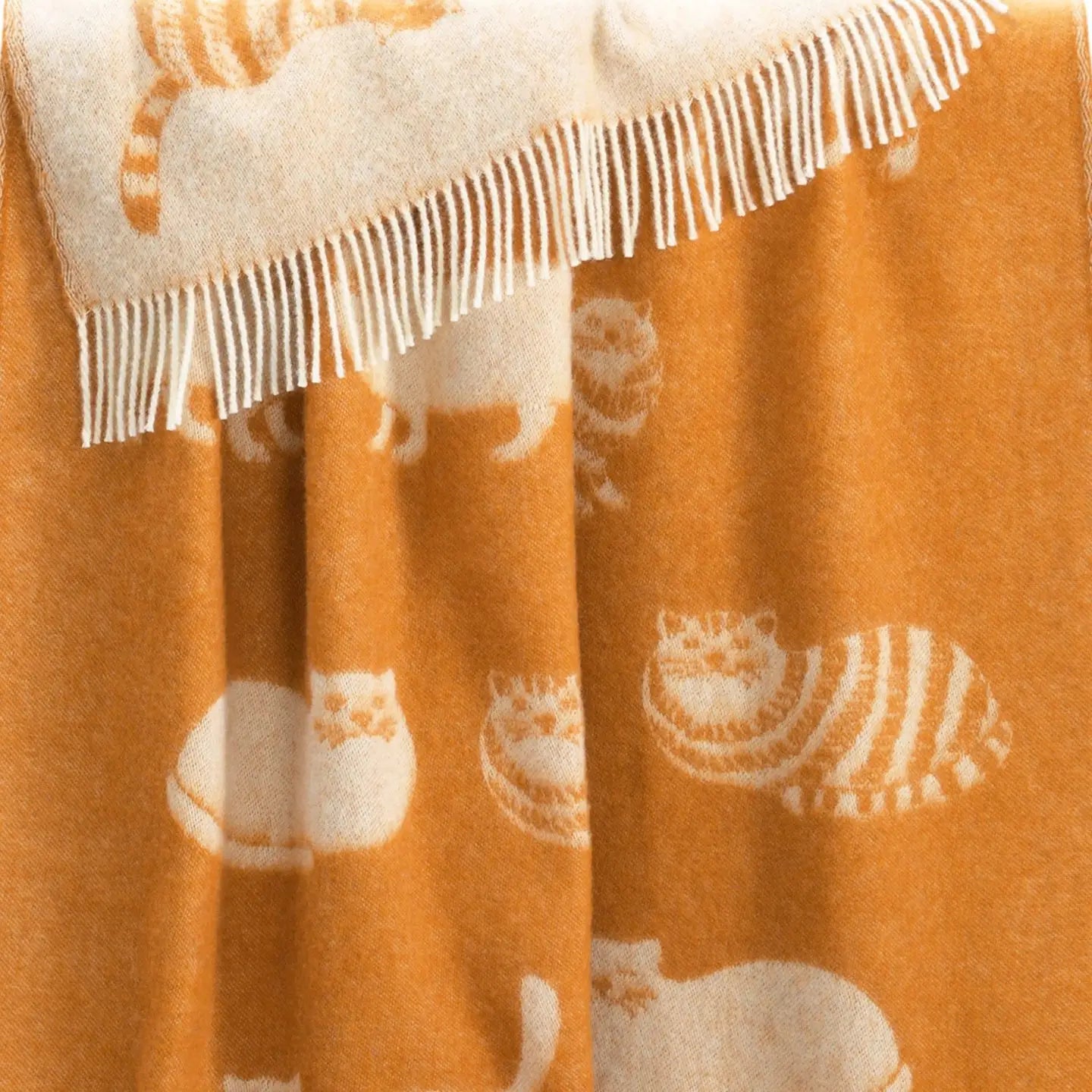 Cozy Kitties // 100% Wool Blanket // Ginger