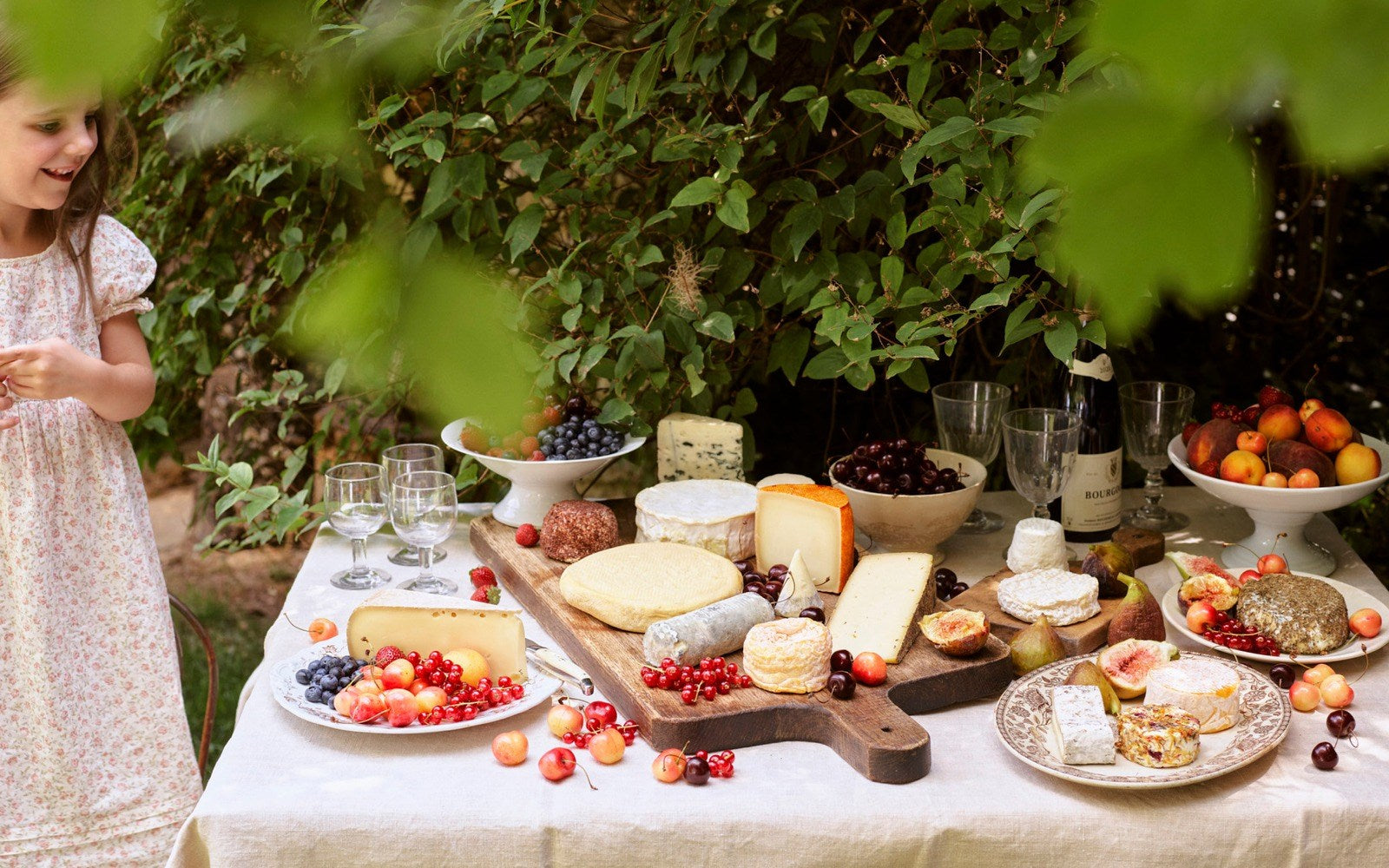 french cheese spread on summer outdoor table