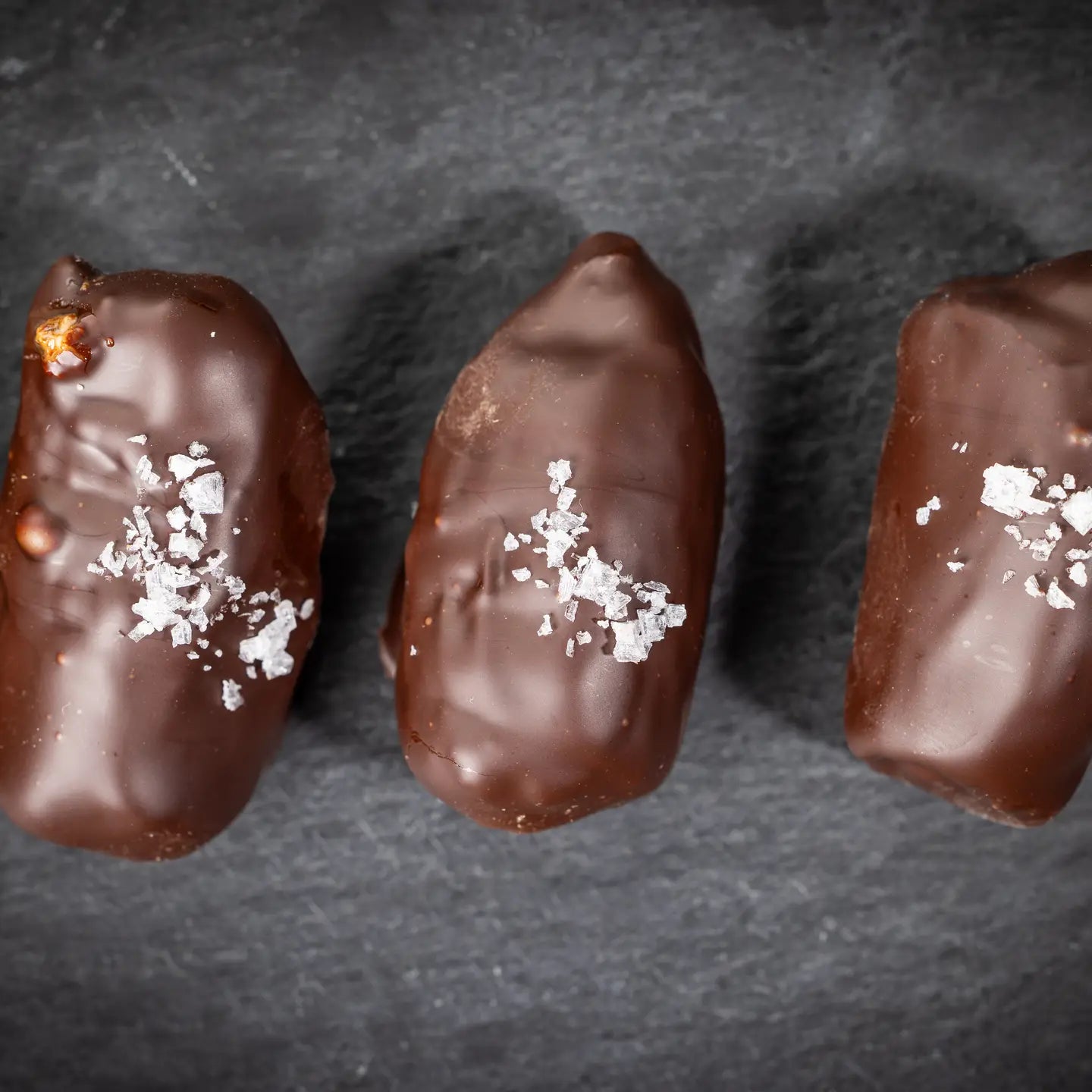 chocolate covered dates with flake salte