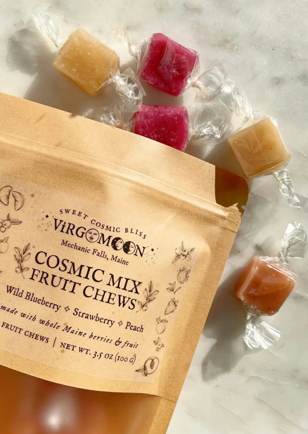 Cosmic Mix Fruit Chews //  Maine Strawberry, Blueberry, Peach