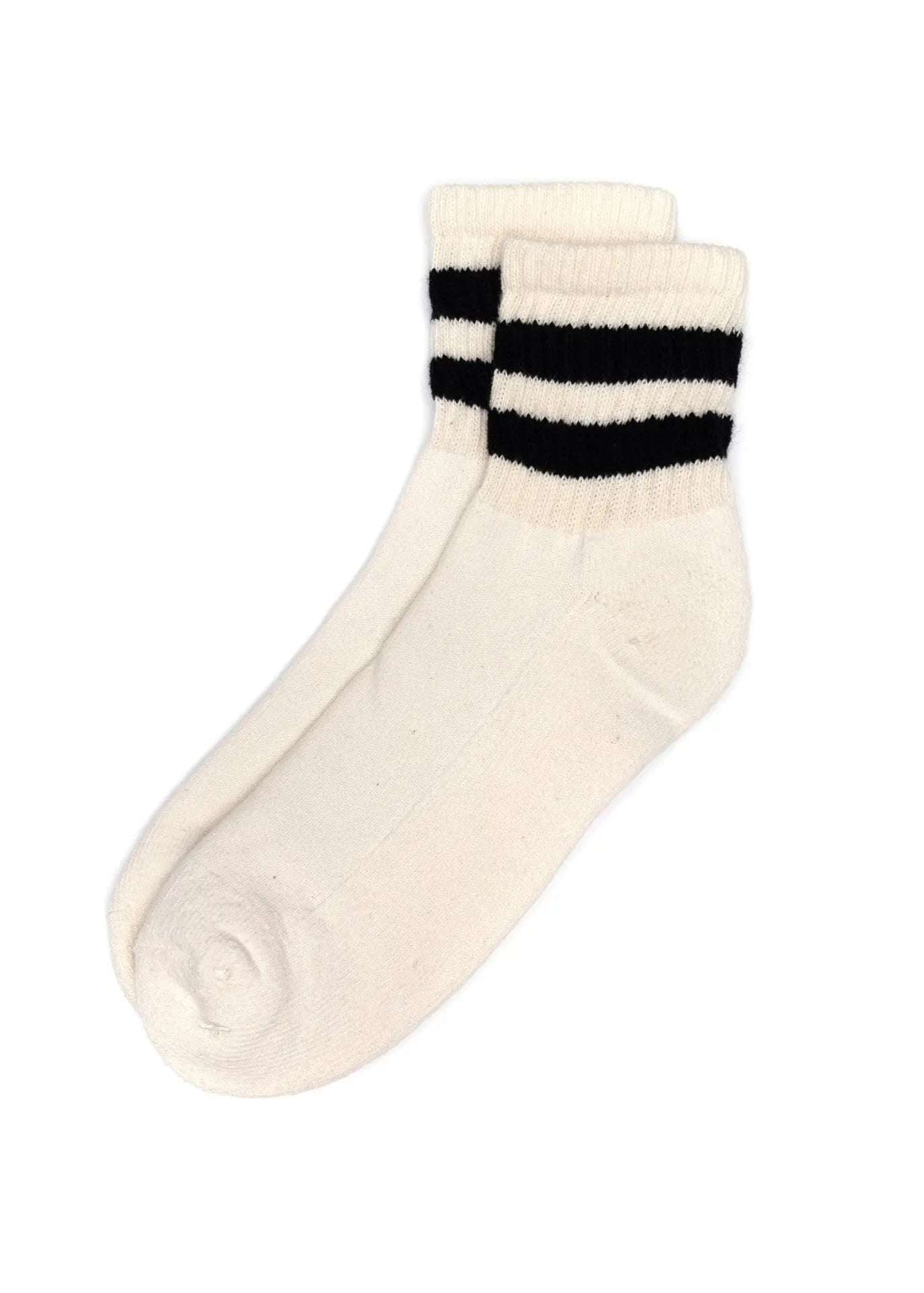 The Mono Stripe Quarter Crew // Black