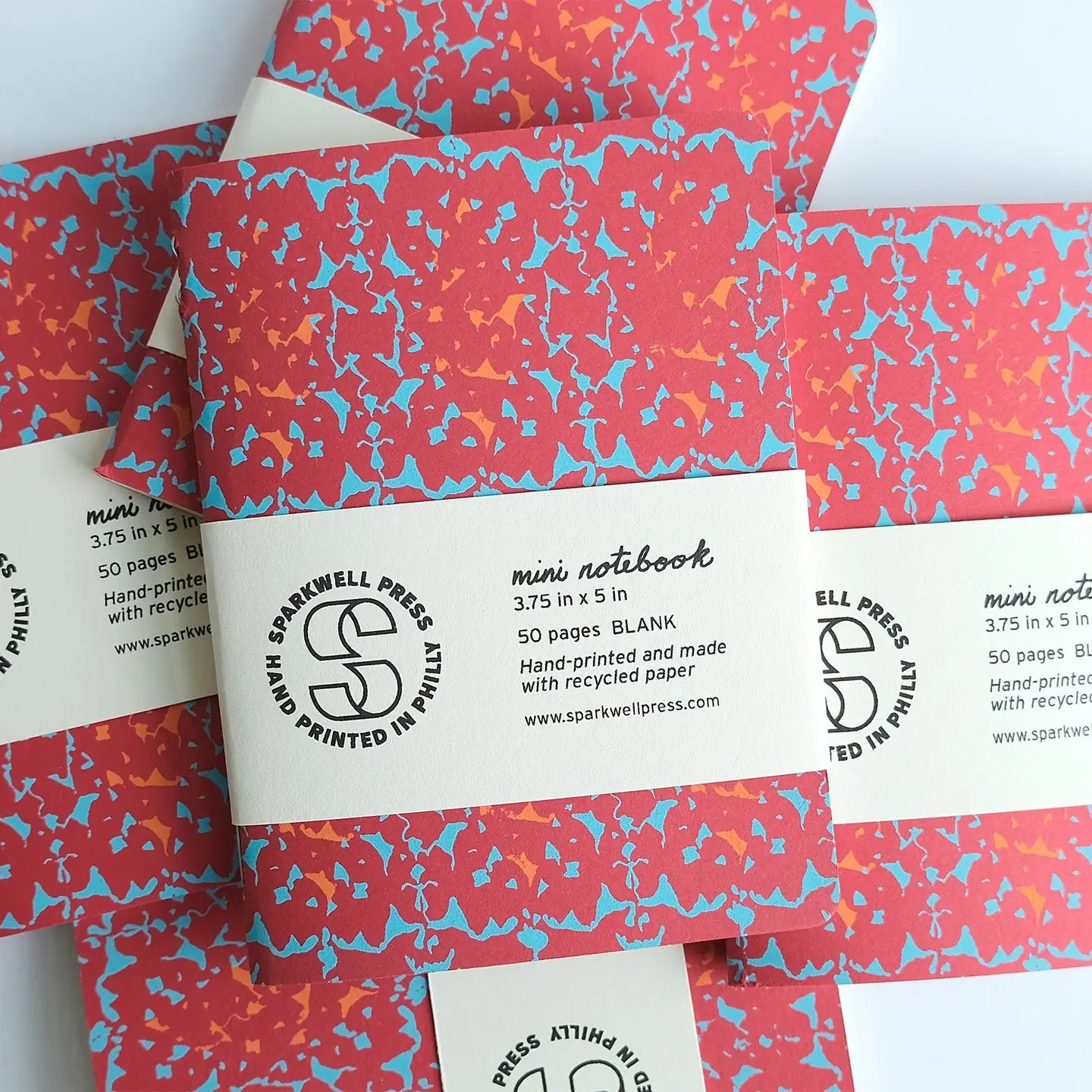 Red Diamond Pattern Mini Notebook