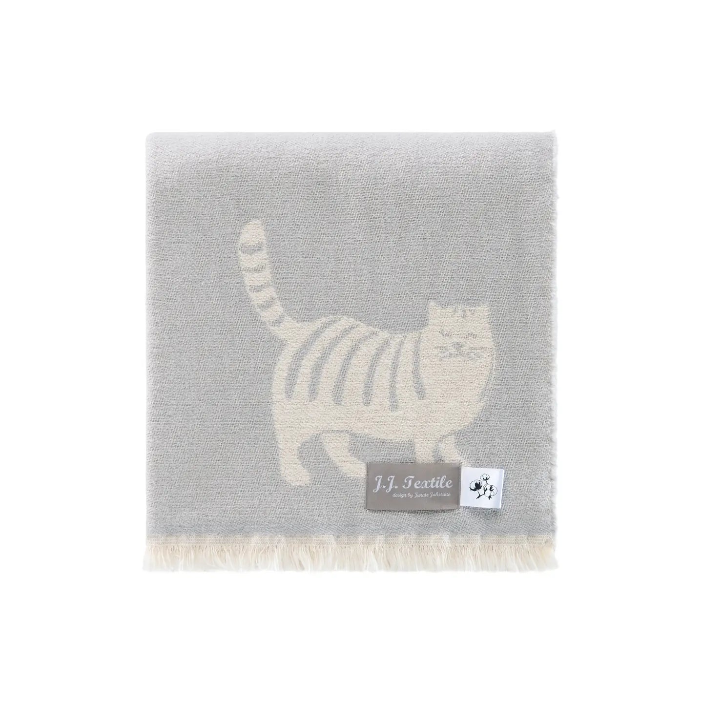 Cozy Kitties // 100% Cotton Throw // Gray