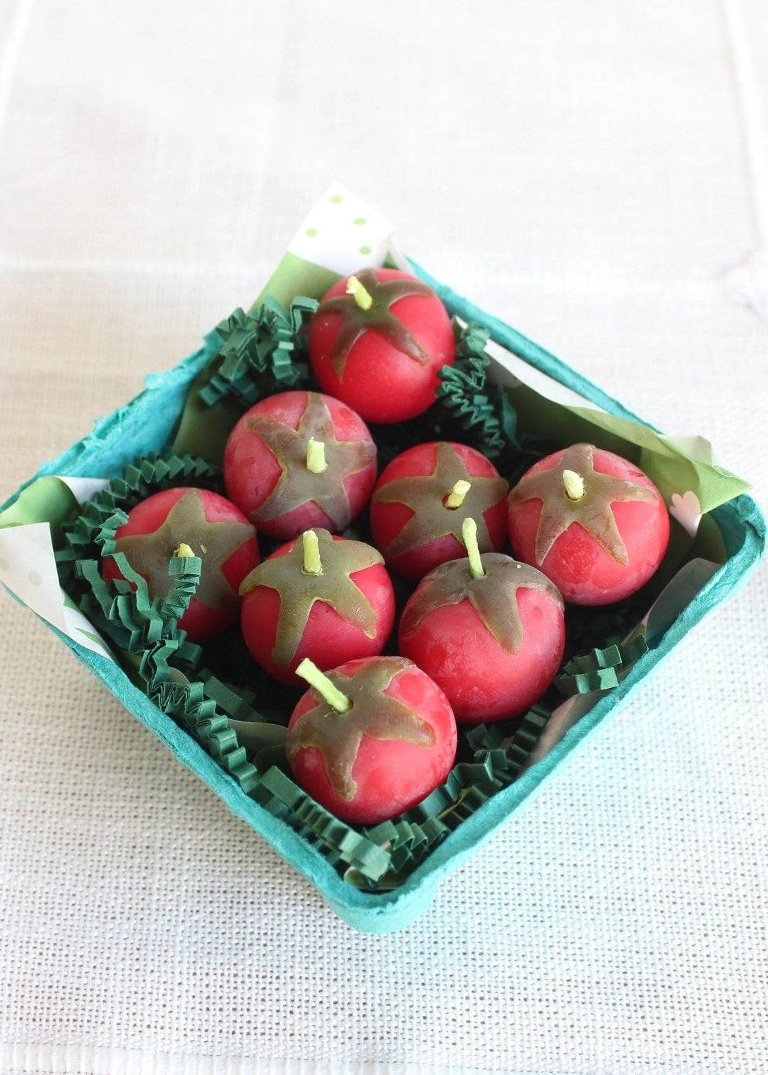Red Cherry Tomato Beeswax Birthday Candles