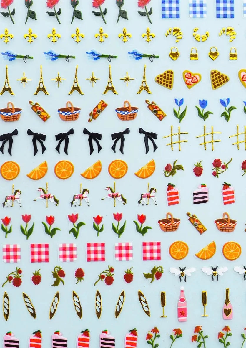 Nail Art Stickers // Picnic in Paris
