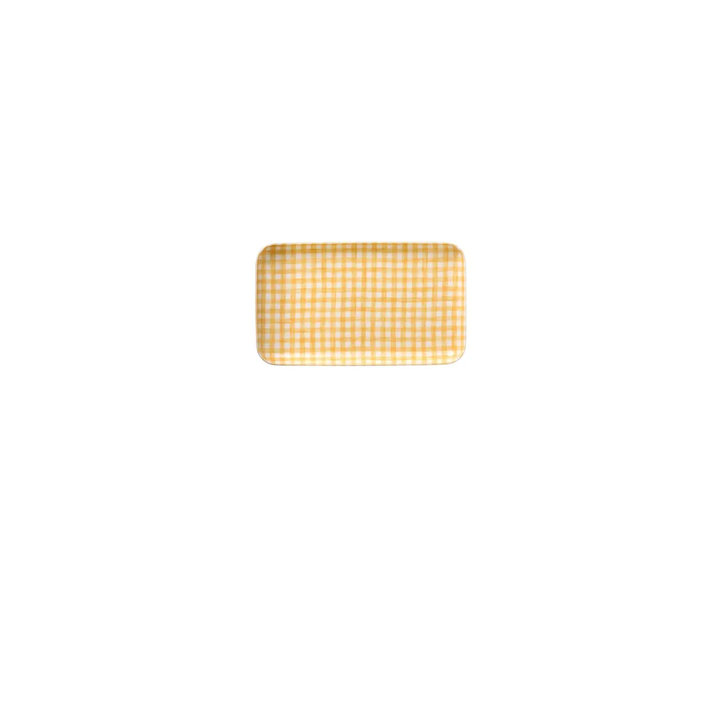 checkered tray on white background