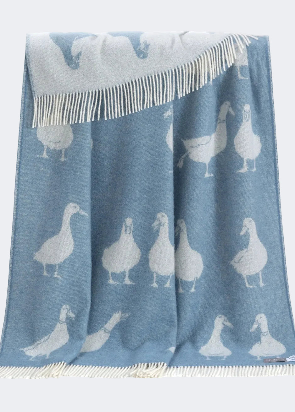Duck // Wool Cotton Blanket // Blue