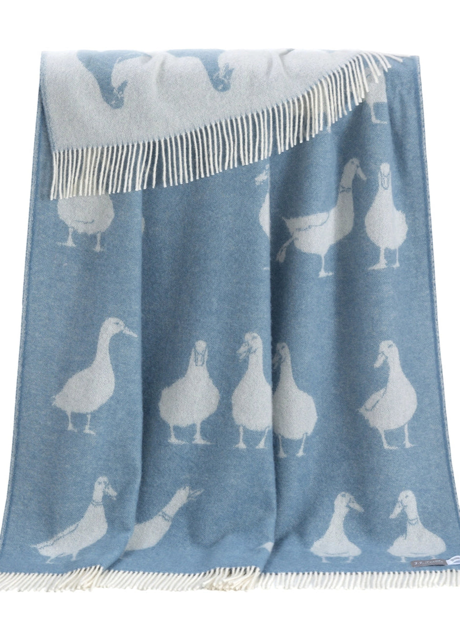 Duck // Wool Cotton Blanket // Blue