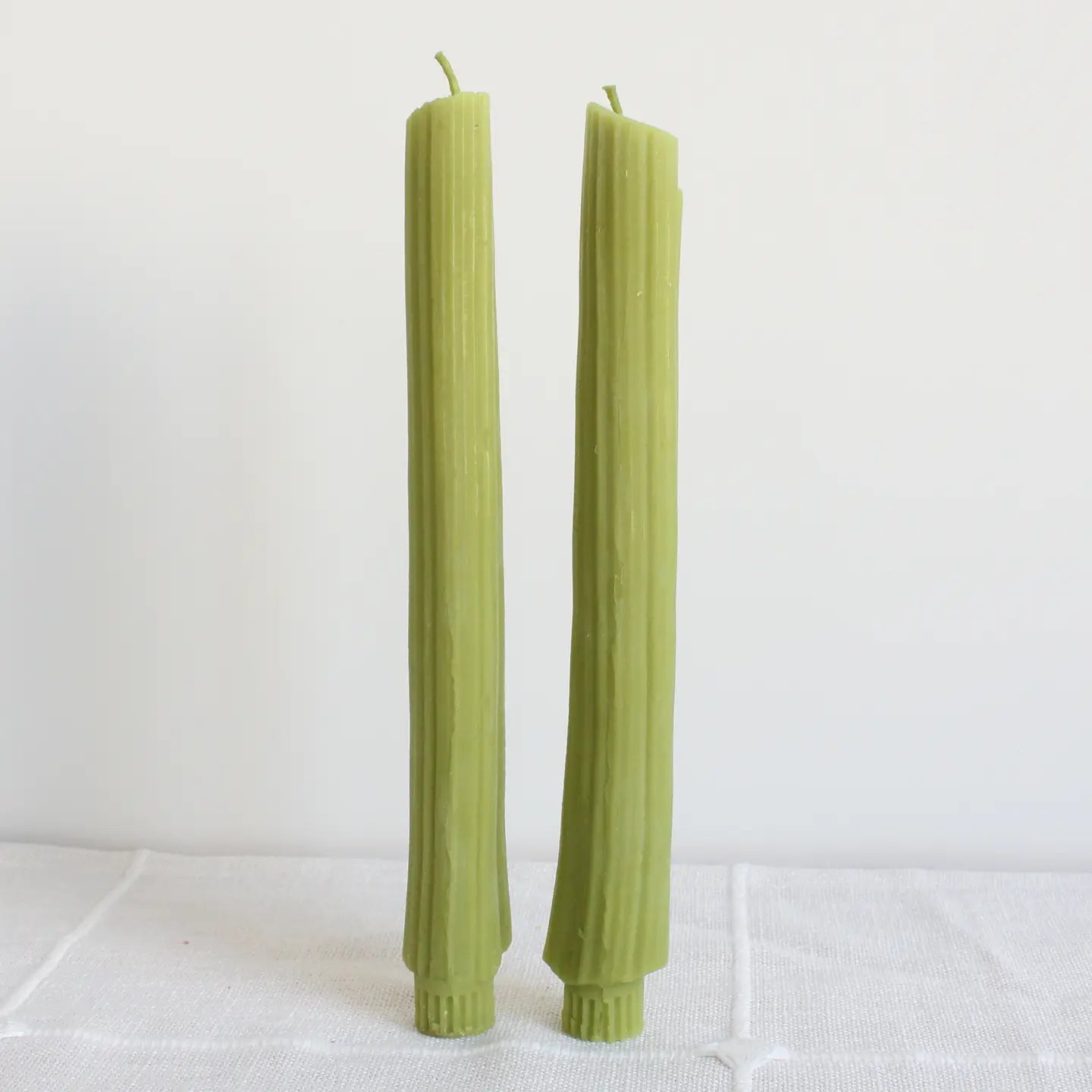 Beeswax Celery Candle Taper Pair (2)