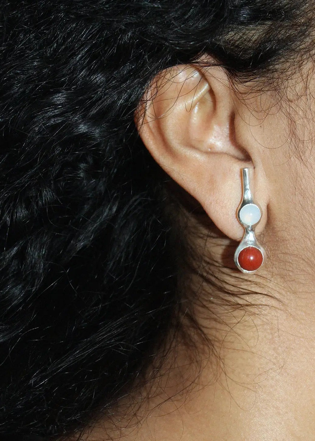 Soror Earrings in Jasper and Chalcedony // Pre-Order
