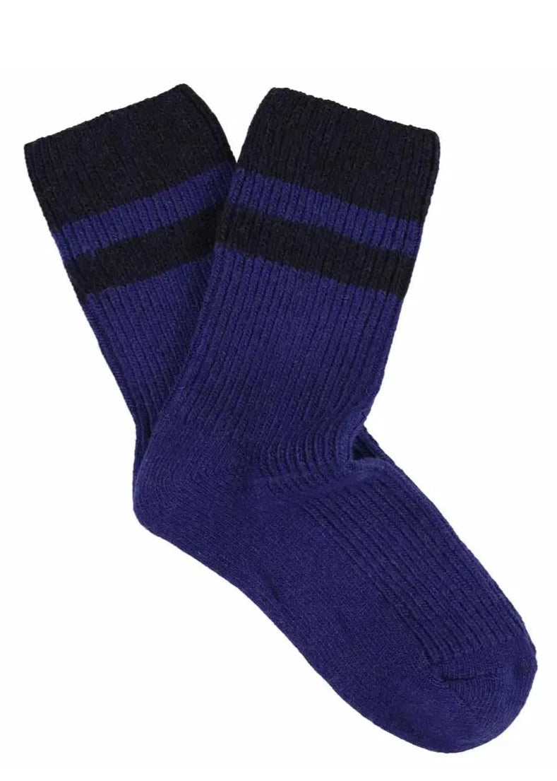 Cashmere Stripes Socks // Blue, Navy