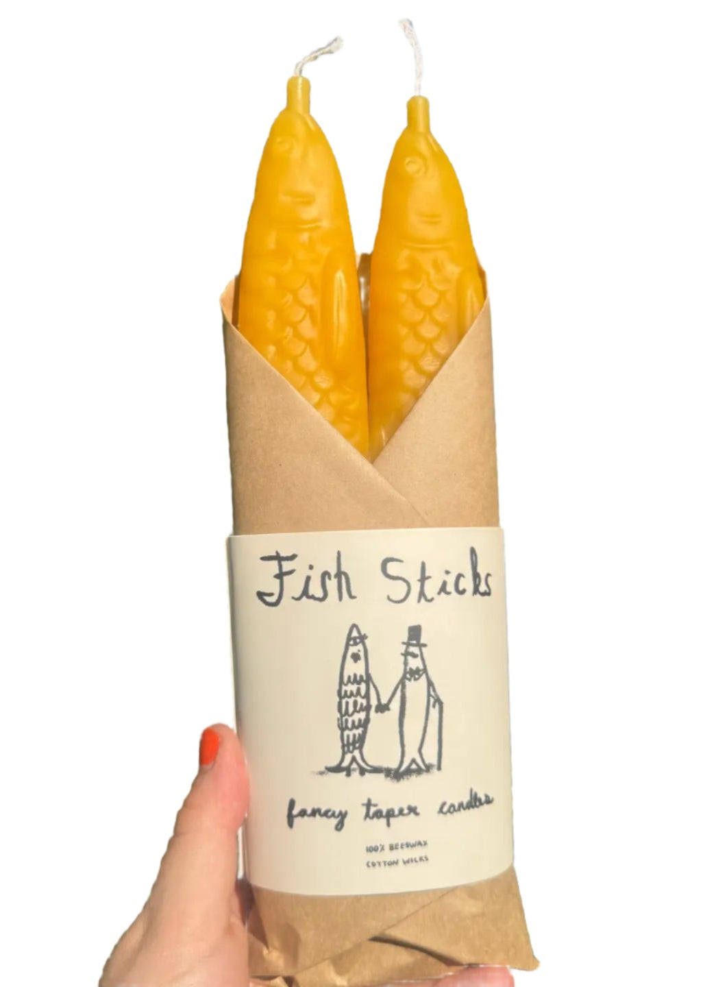 Fish Sticks // Pair of Beeswax Candles