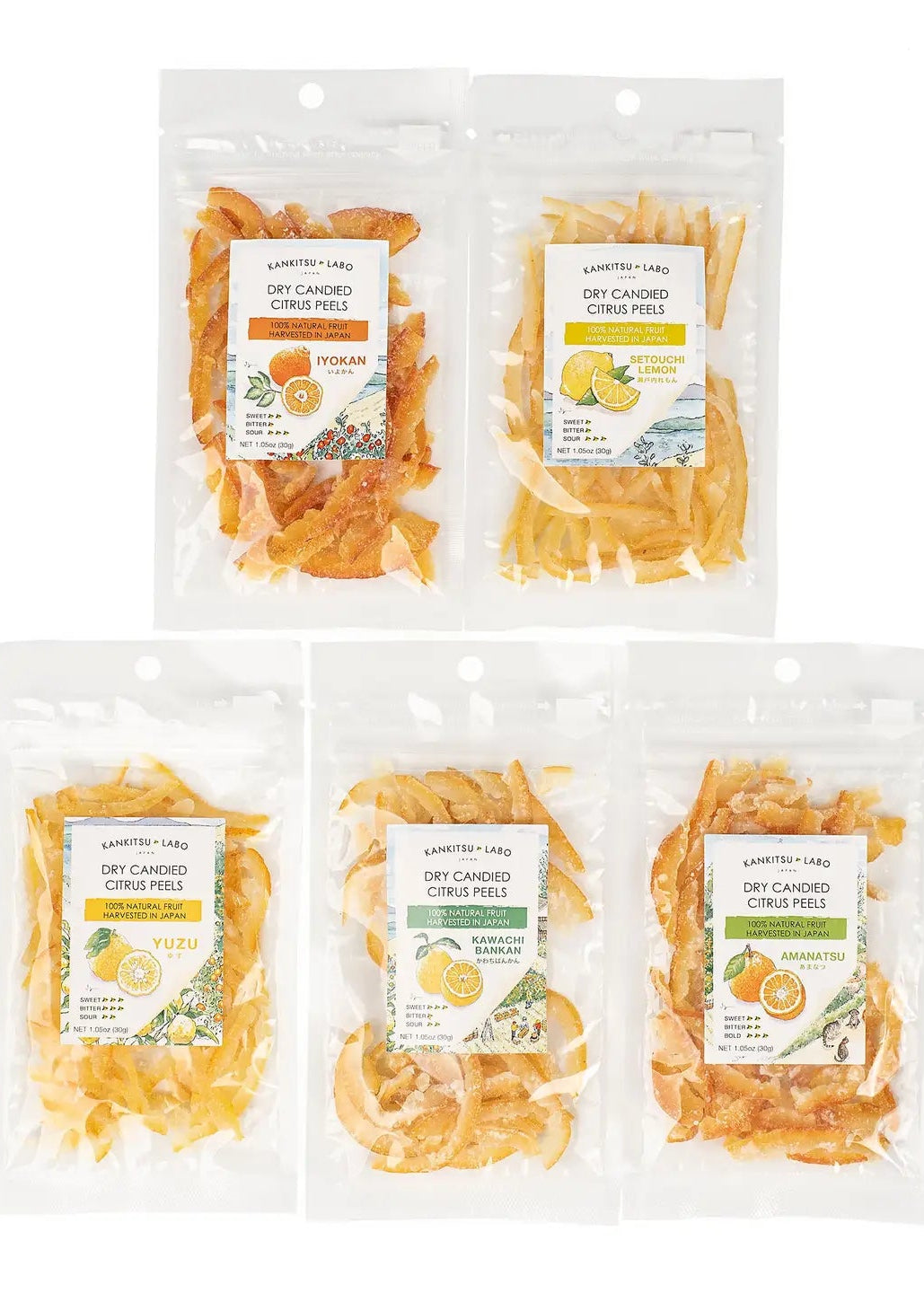 Dry Candied Japanese Citrus Peels // Variety Pack