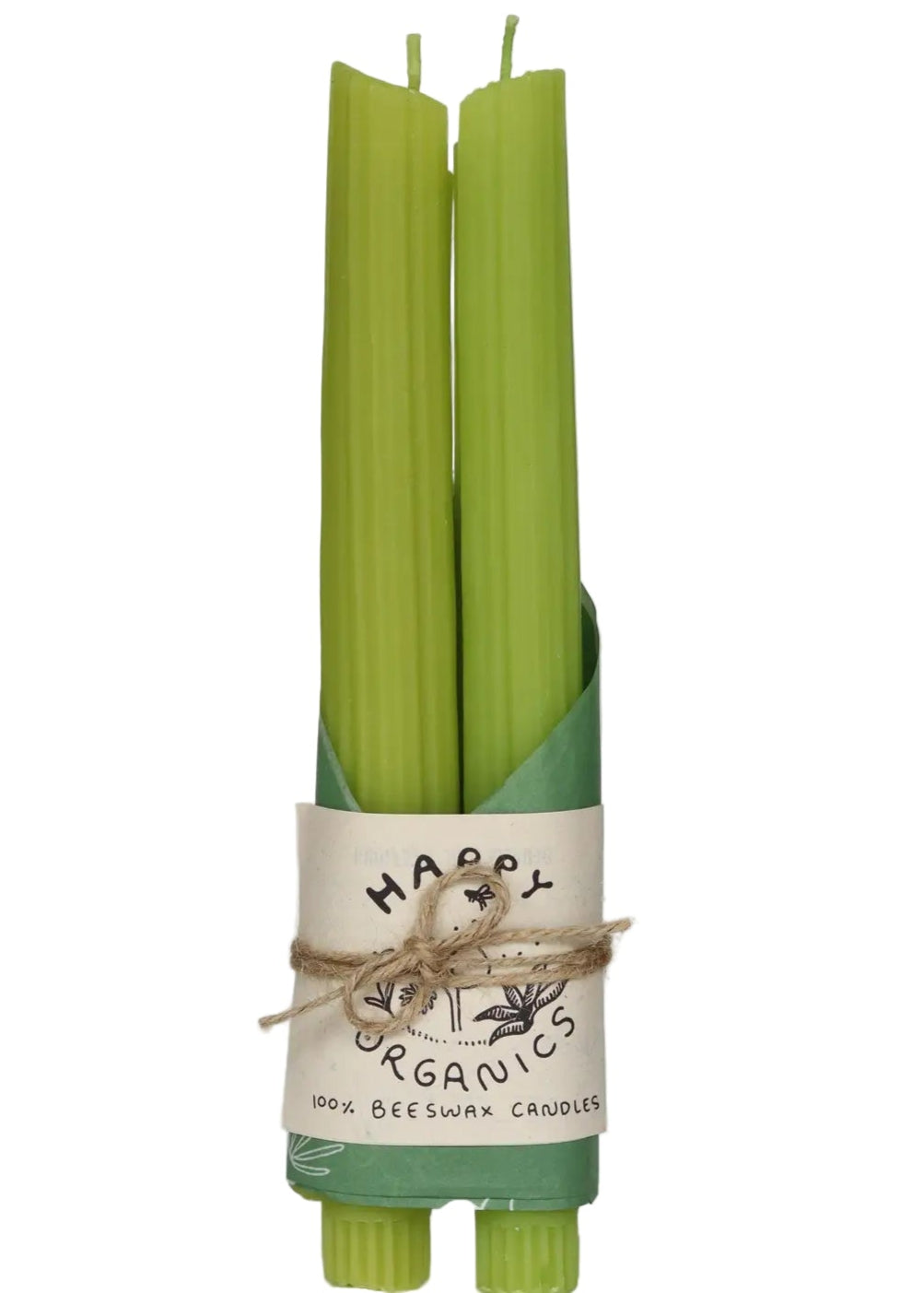 Beeswax Celery Candle Taper Pair (2)